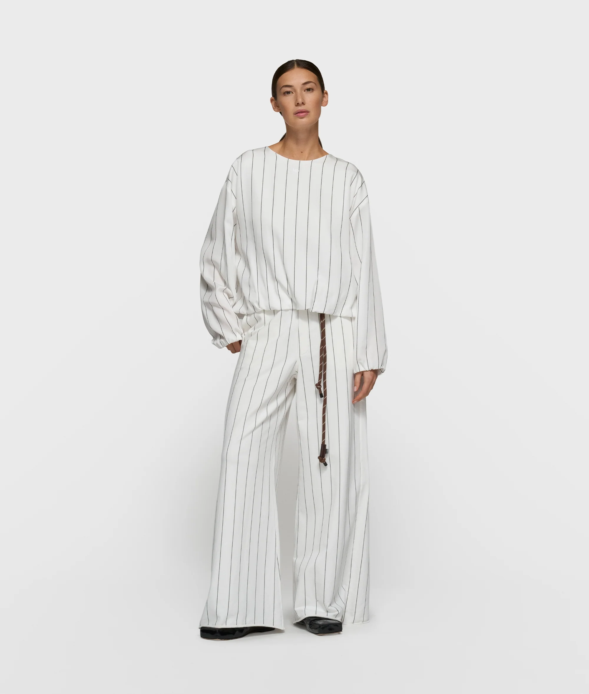 balloon blouse pinstripe | ecru - Image 3