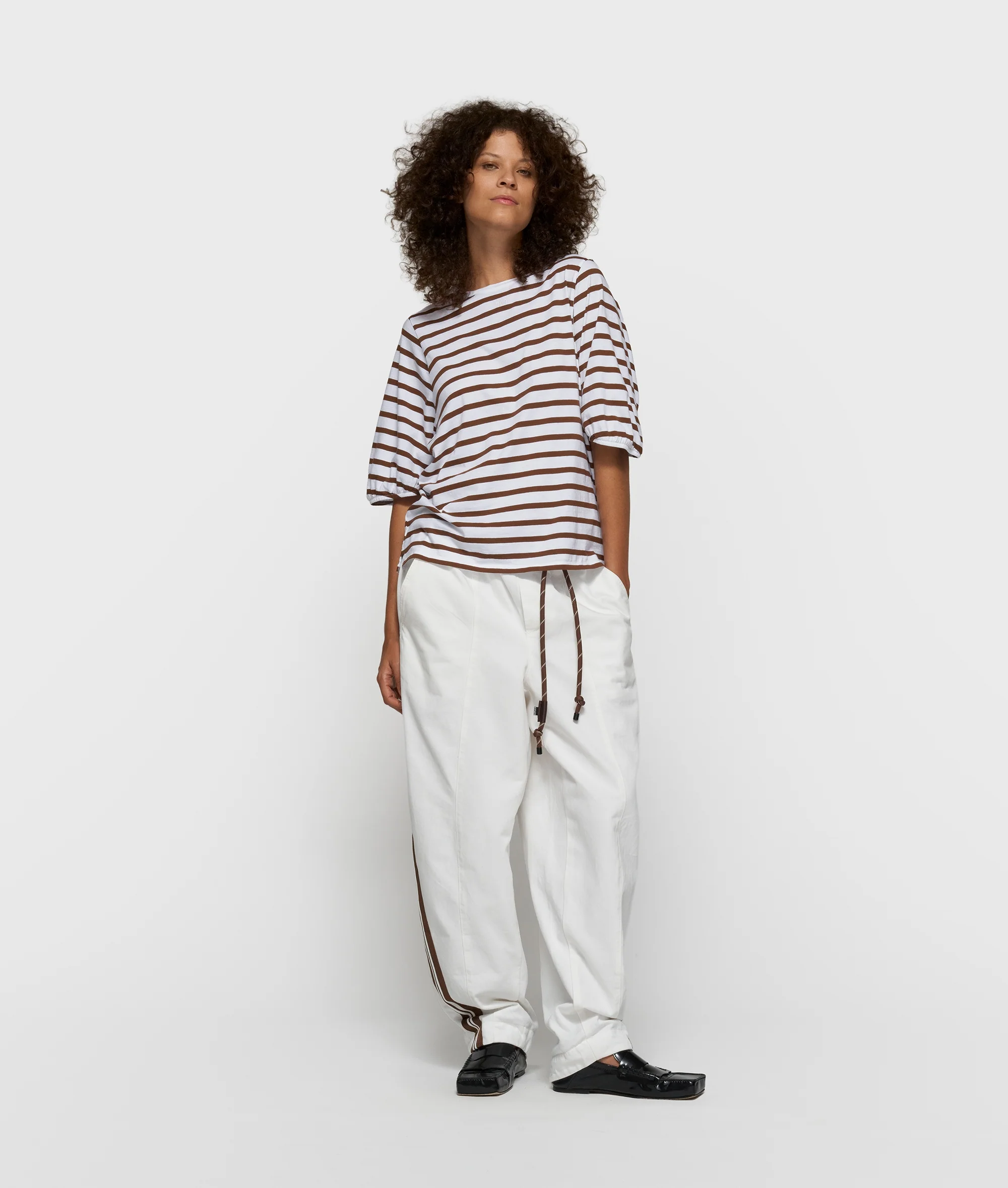 balloon tee stripes | white/dark truffle - Image 3