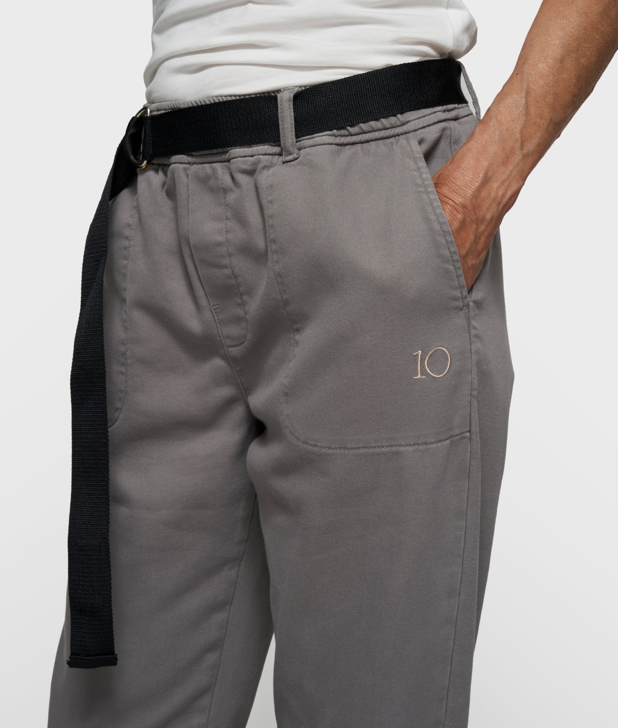 belted pants jog twill | light graphite - Image 4
