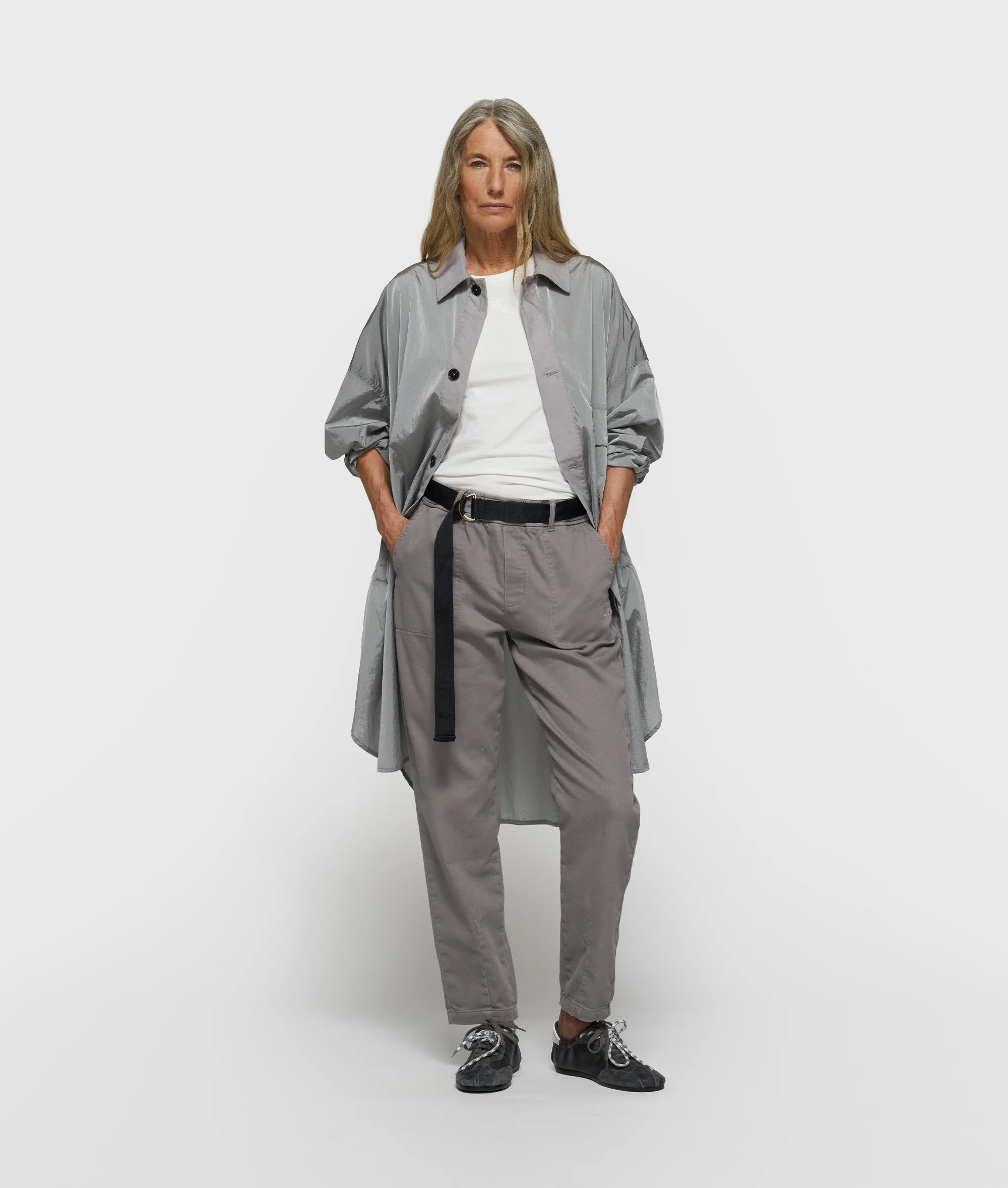 belted pants jog twill | light graphite - Image 5