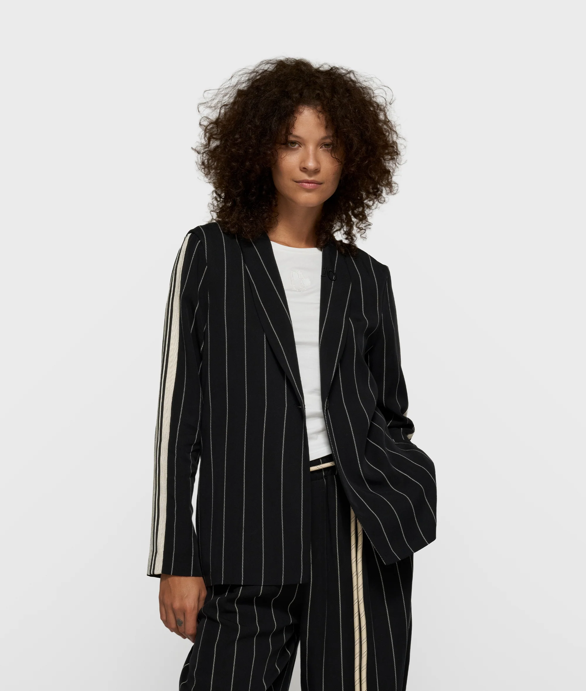 blazer pinstripe | black