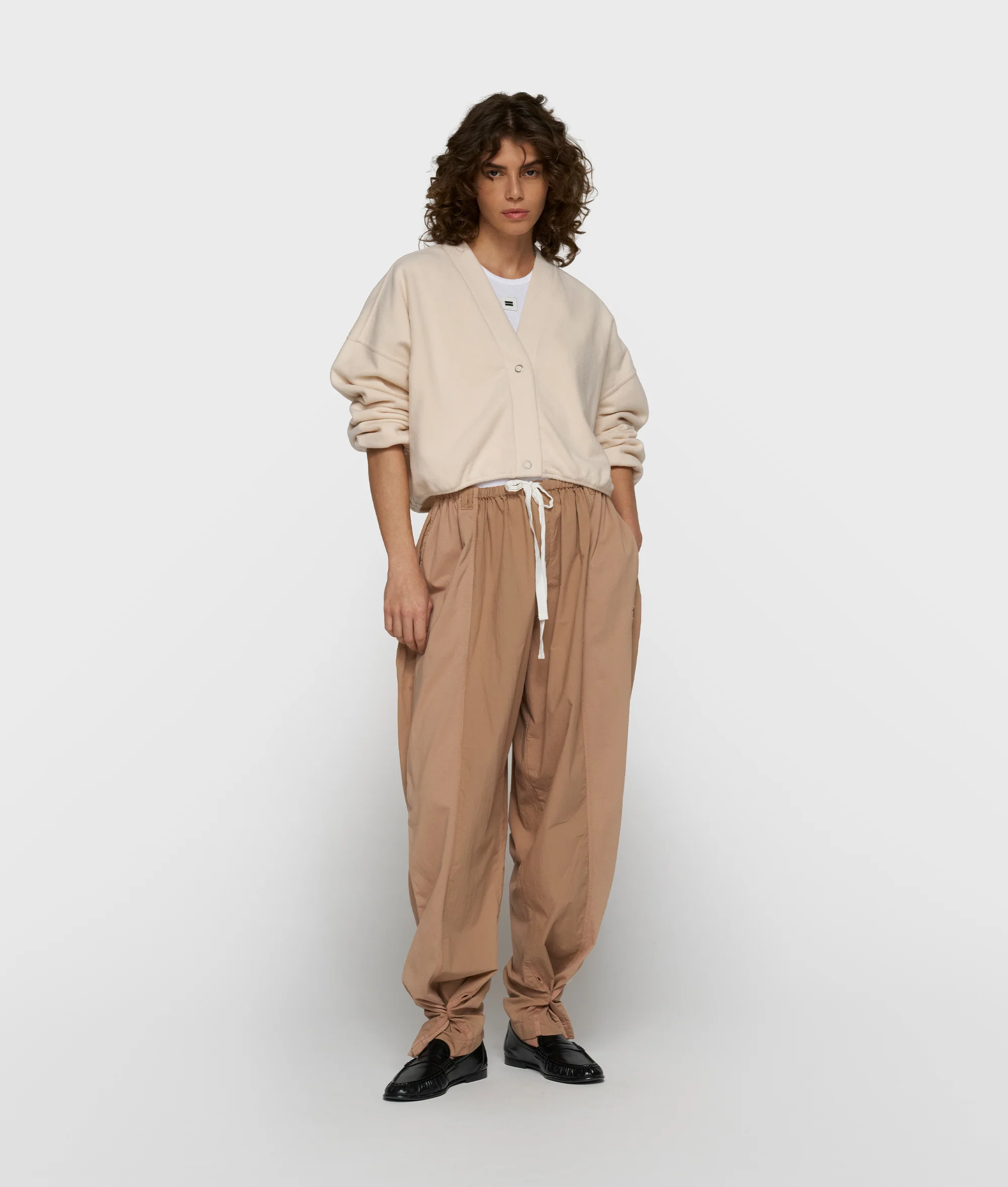 brushed baseball cardigan | powder - Image 3
