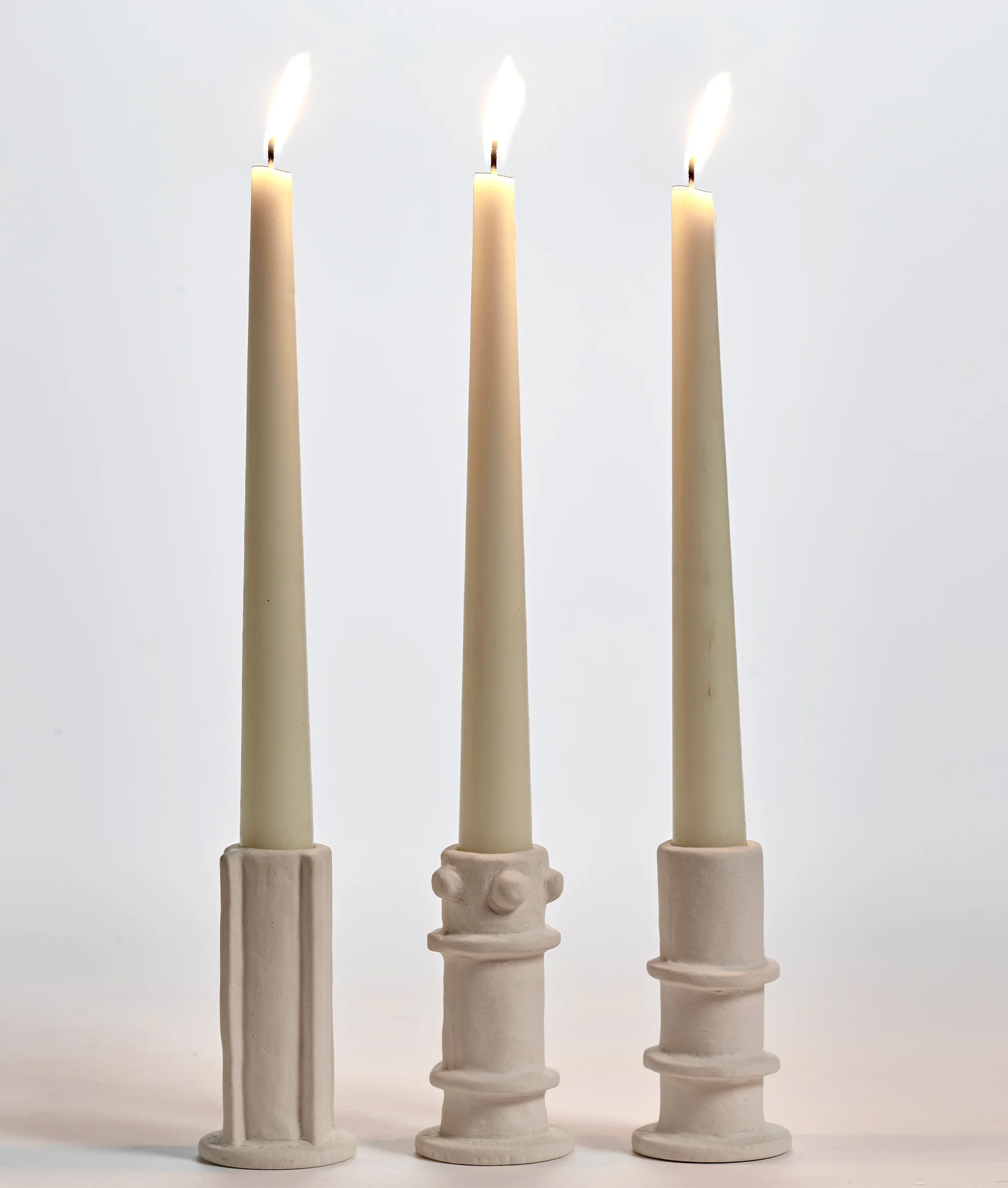 Candle holder 03 set 3 Molly 10CM | soft beige - Image 2
