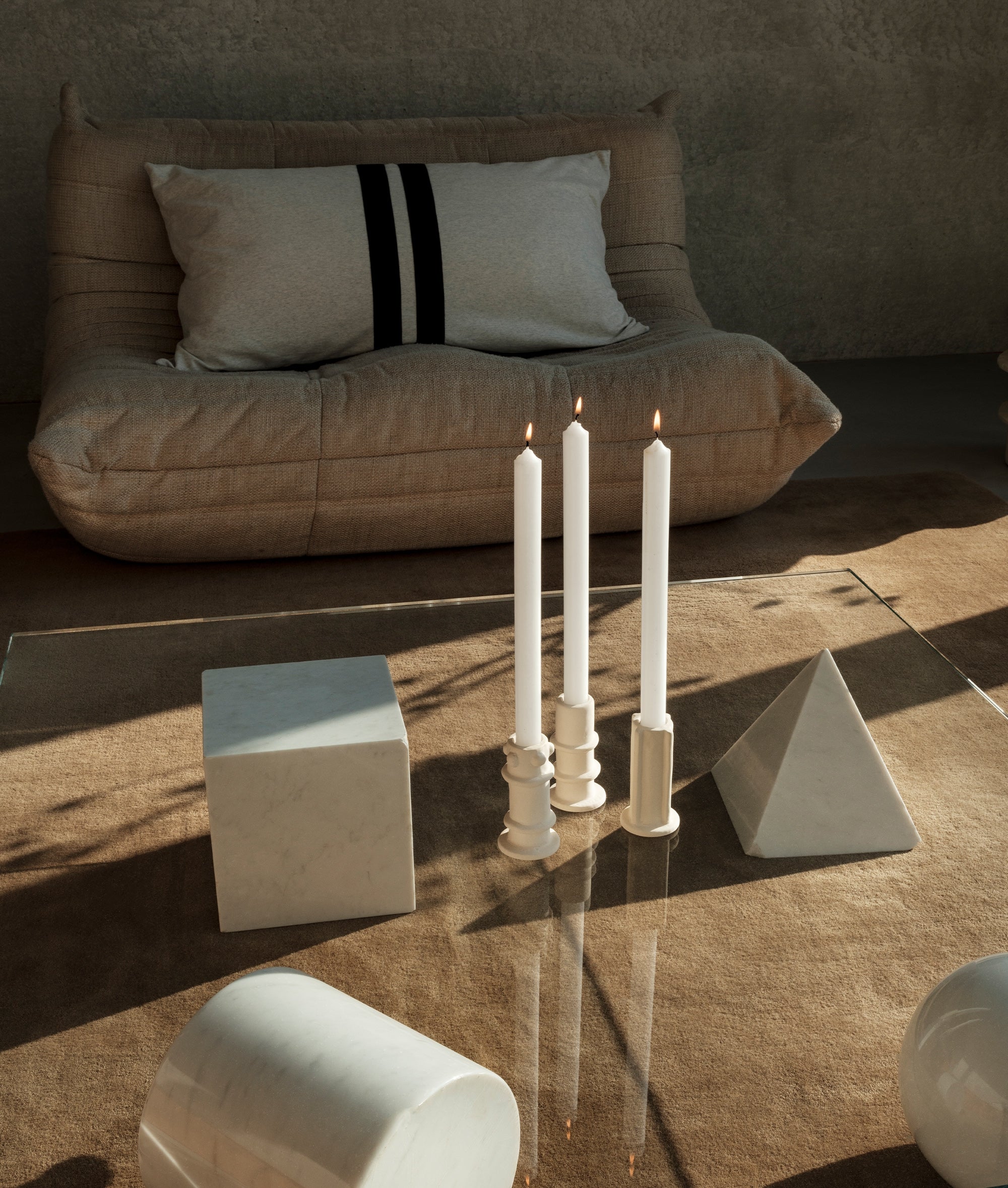Candle holder 03 set 3 Molly 10CM | soft beige - Image 3