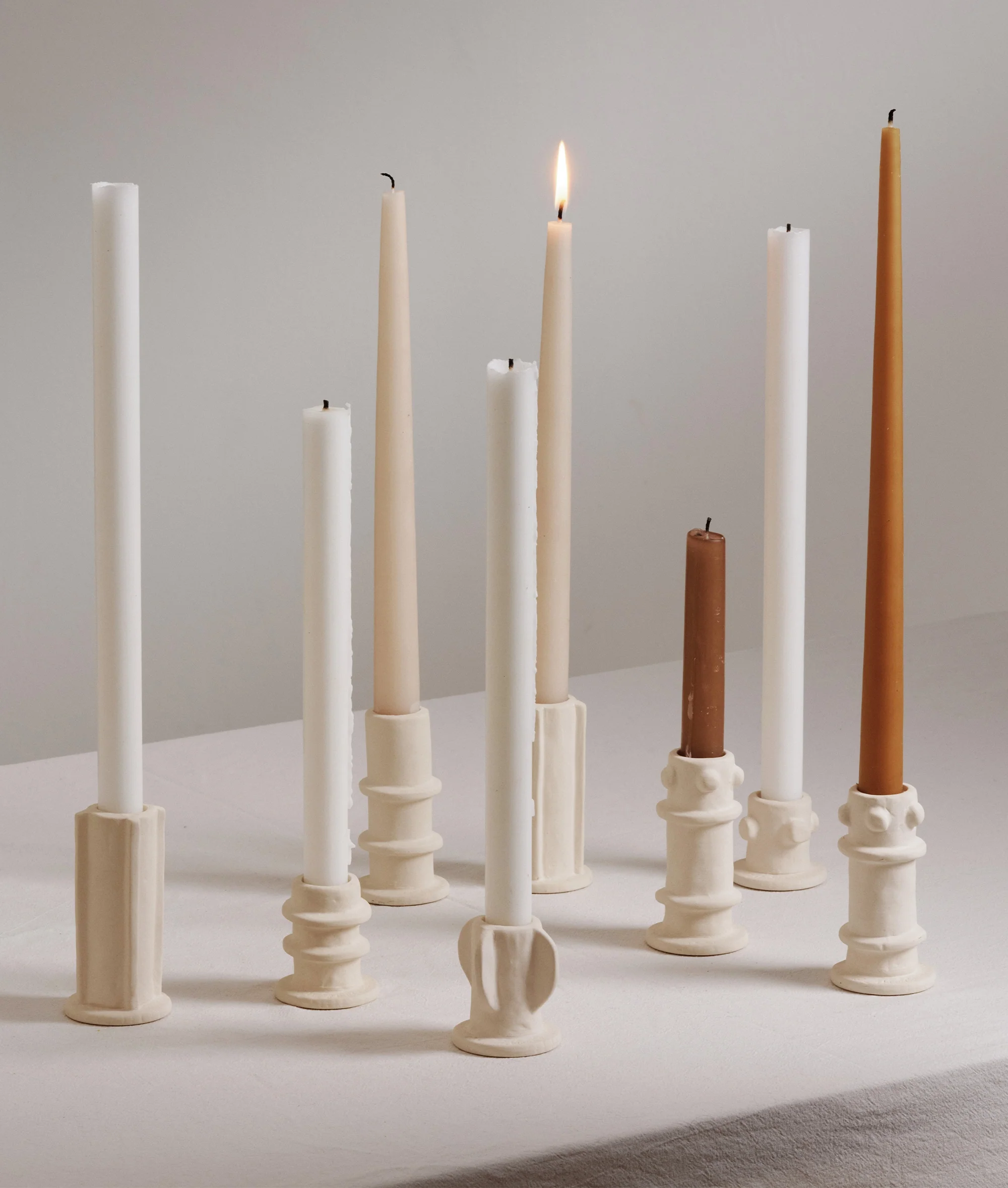 Candle holder 03 set 3 Molly 10CM | soft beige - Image 4
