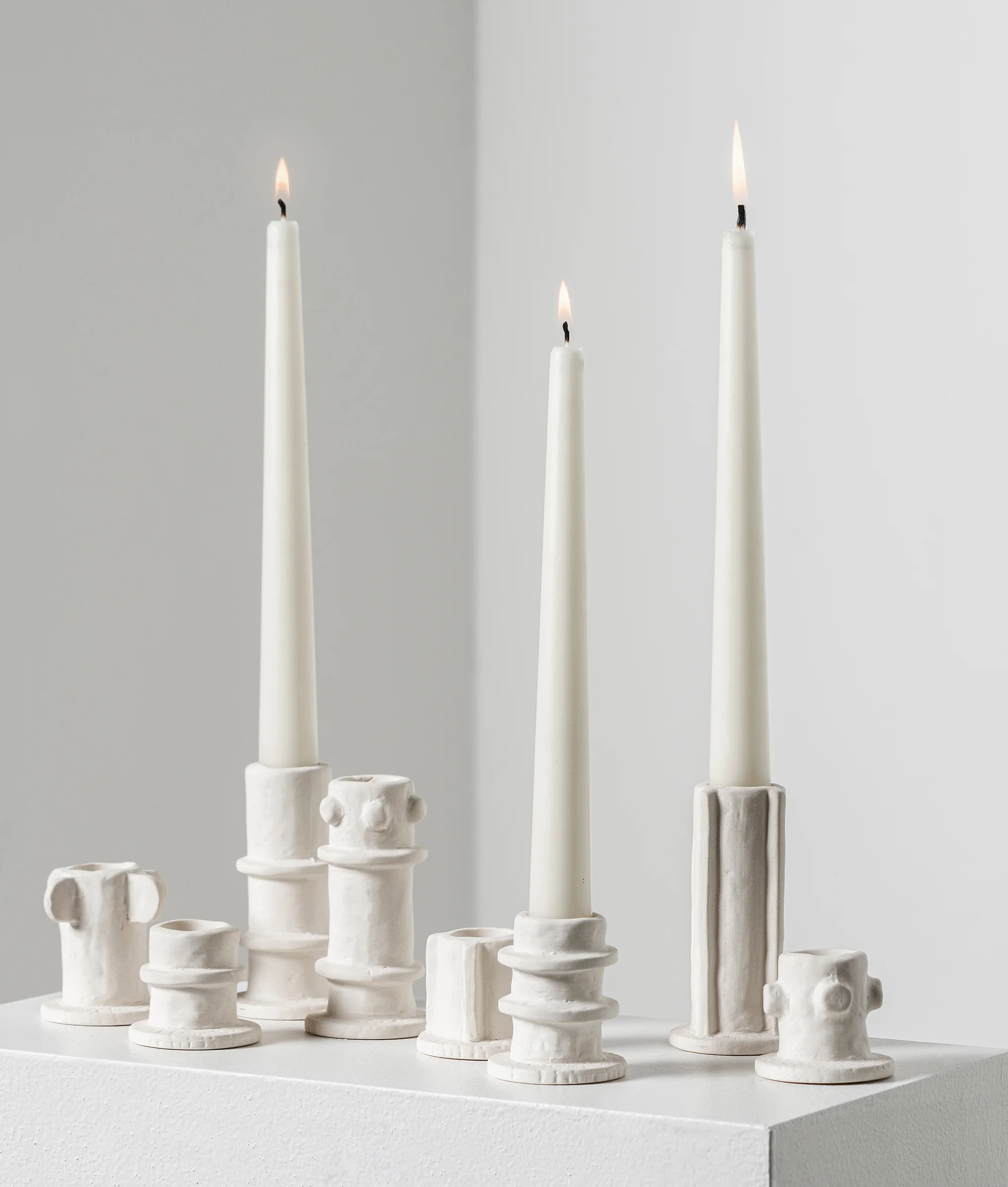 Candle holder 03 set 3 Molly 10CM | soft beige - Image 5