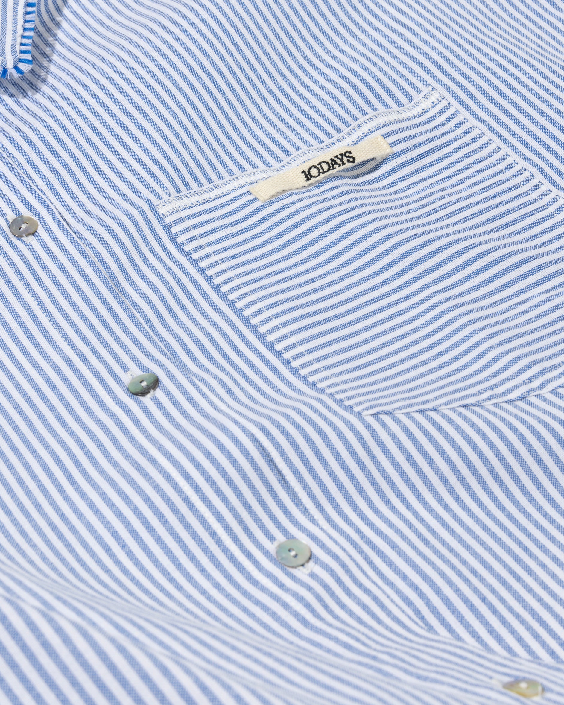 cotton blouse stripes | white/steel blue - Image 7