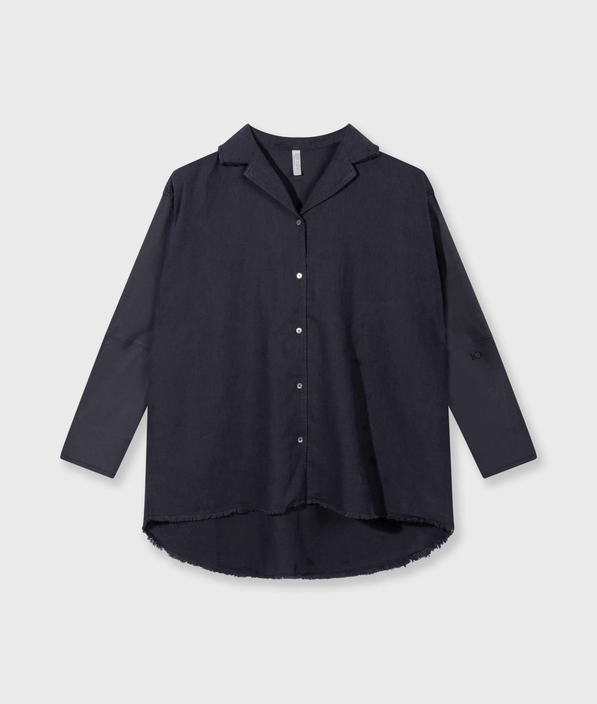 cotton linen blouse | steel blue - Image 5