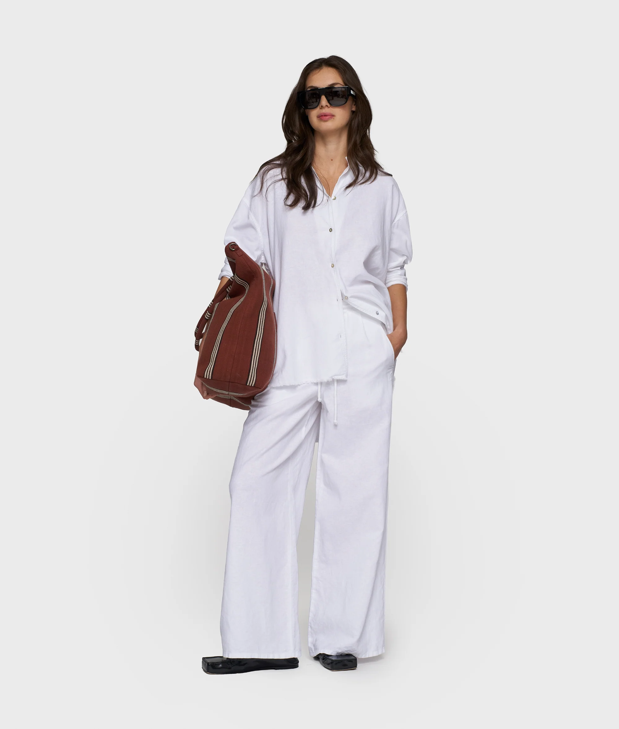 cotton linen blouse | white - Image 3