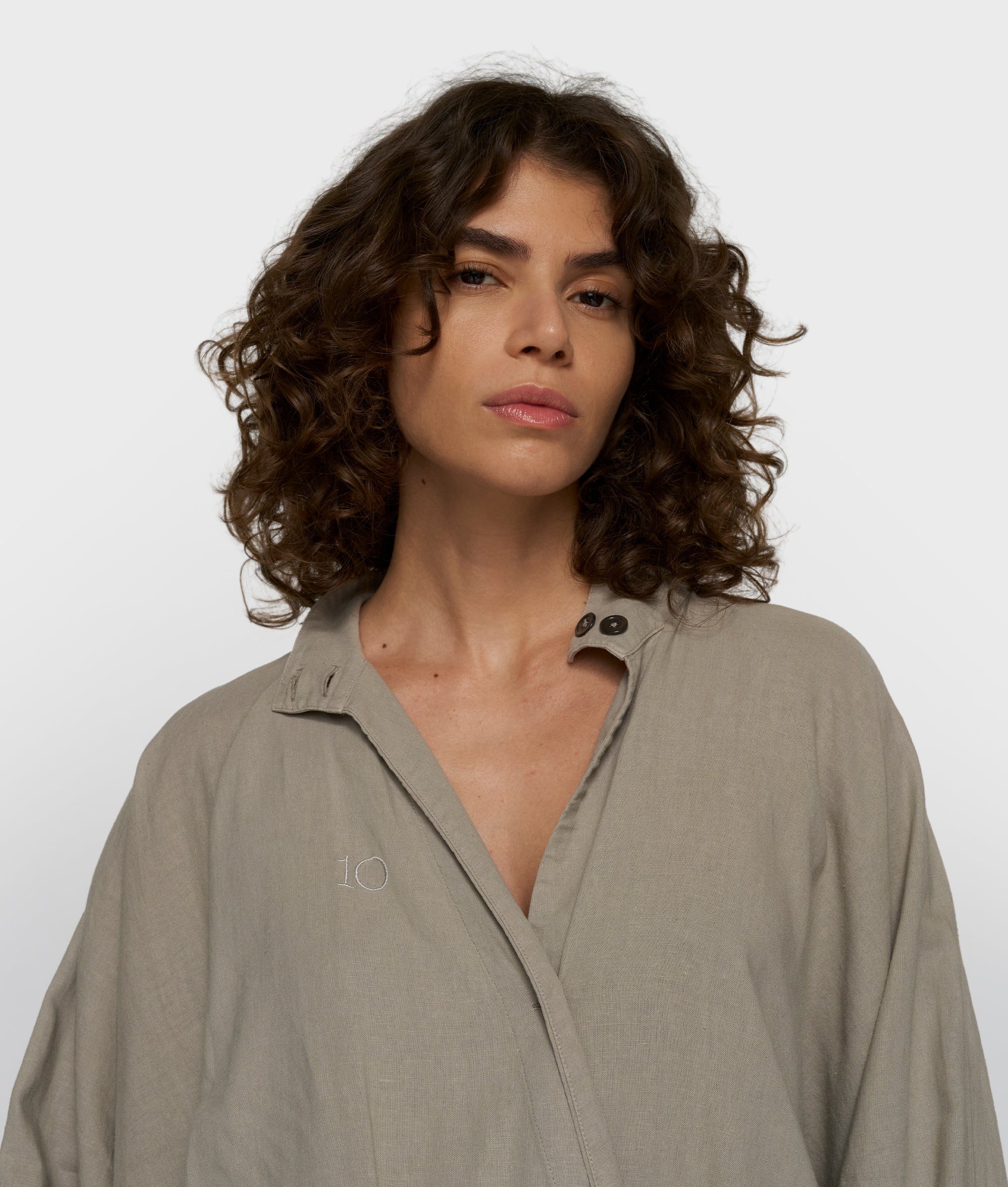 cotton linen jumpsuit | fog - Image 4
