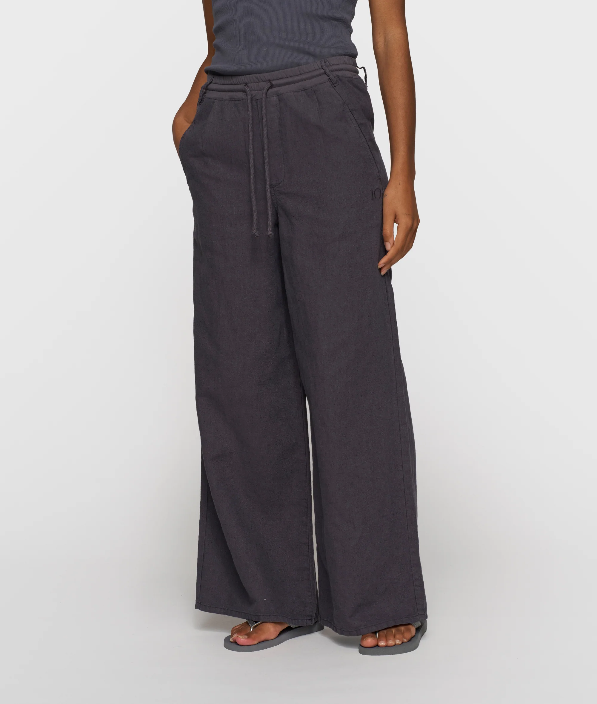 cotton linen pants | steel blue - Image 2