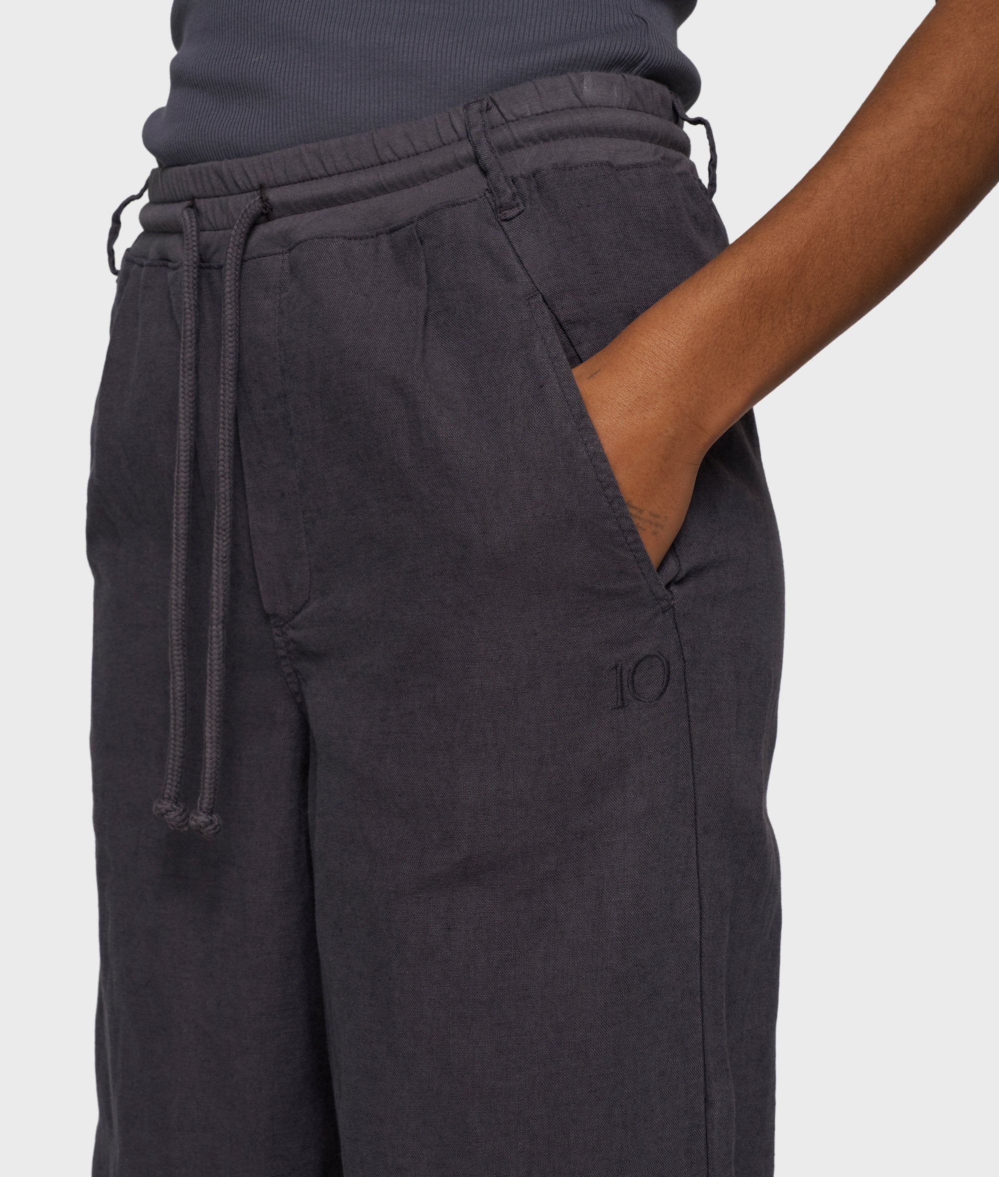 cotton linen pants | steel blue - Image 5
