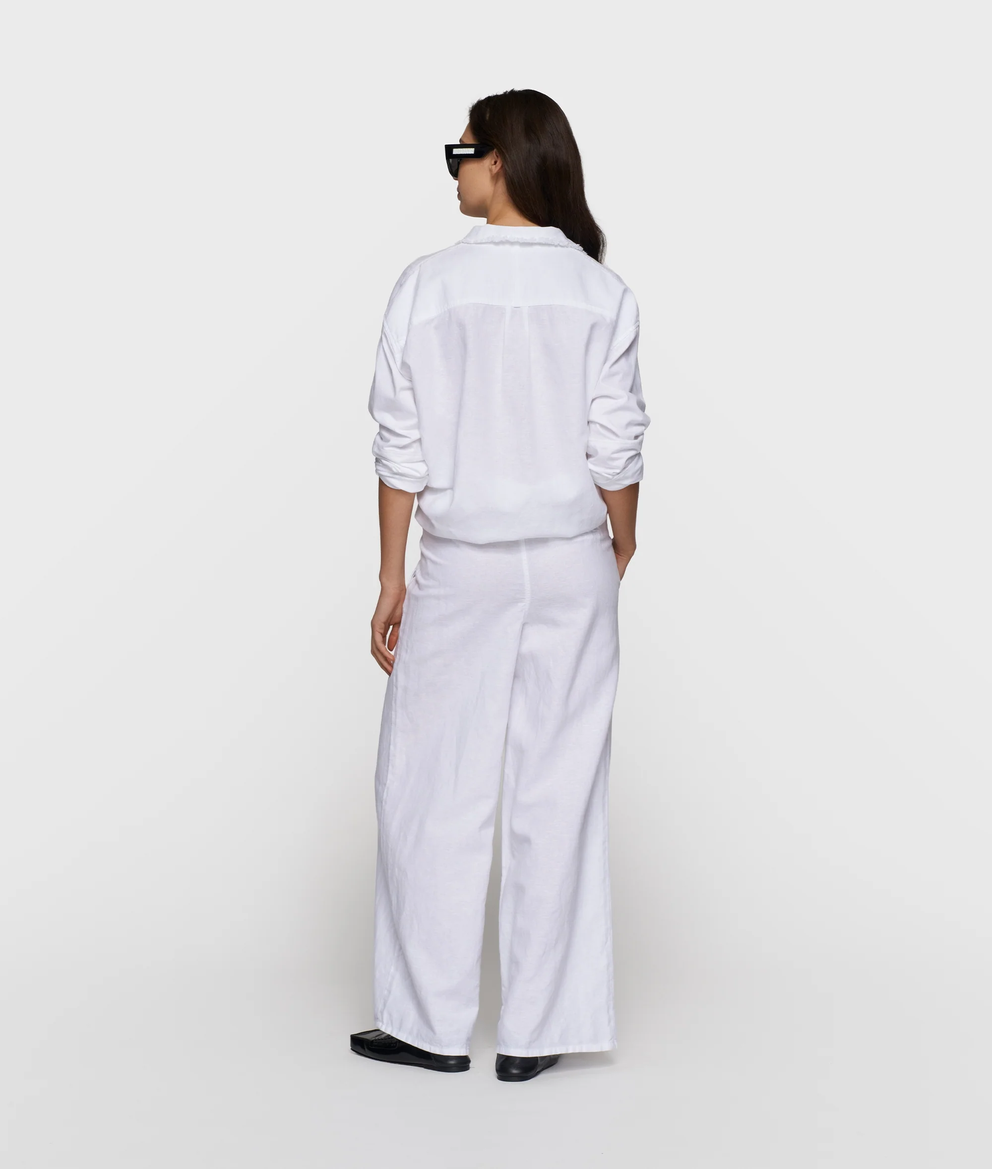 cotton linen pants | white - Image 3