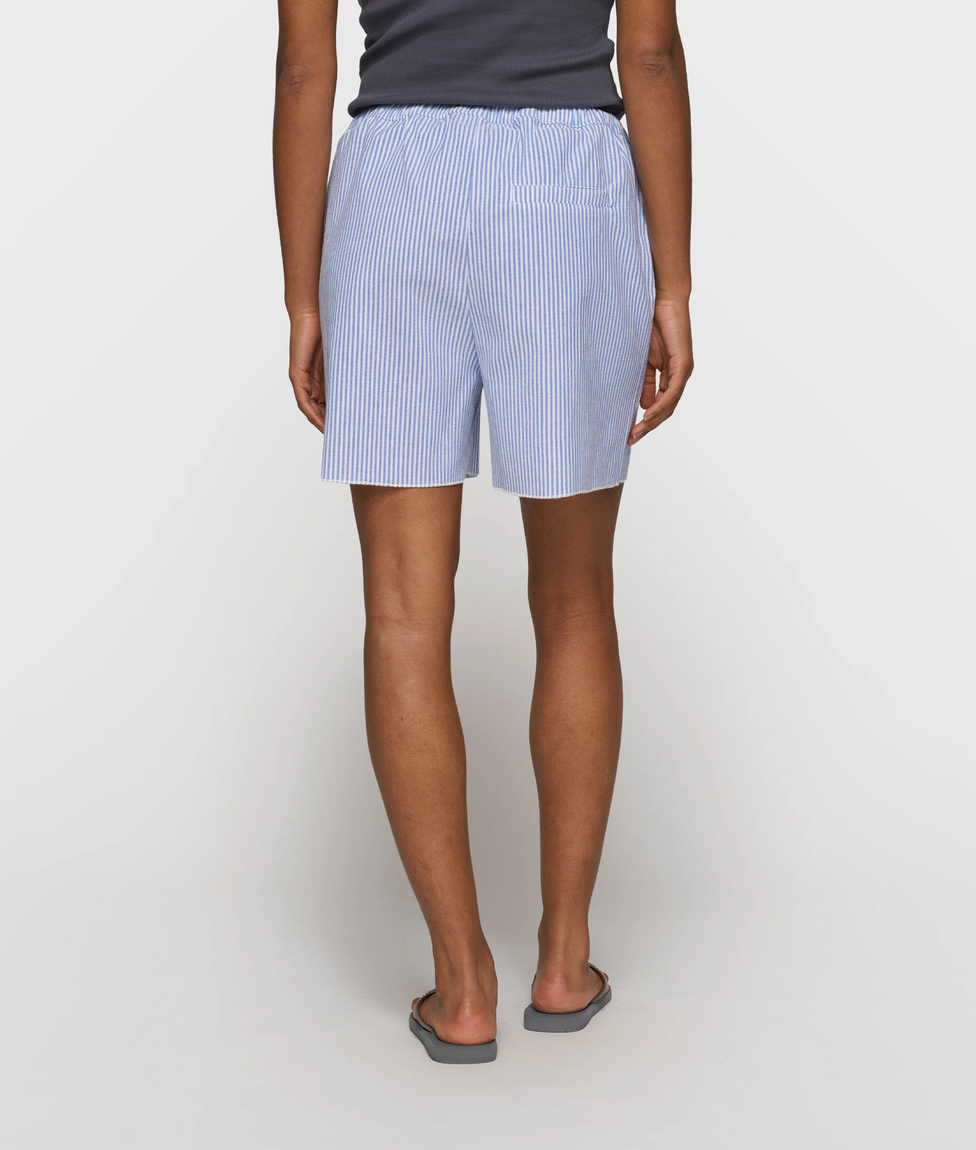 cotton shorts stripes | white/steel blue - Image 4