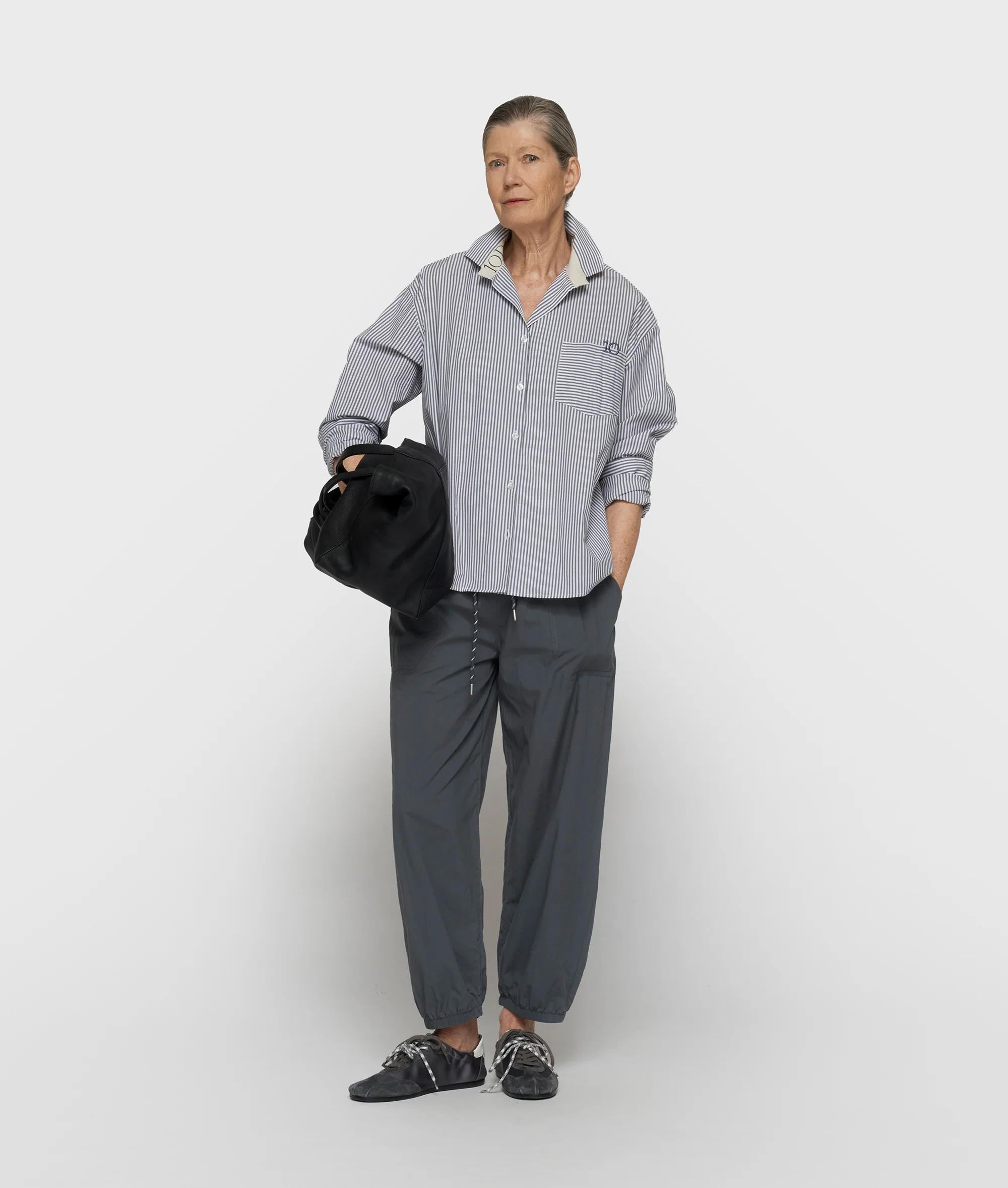 crinkle jogger | steel blue