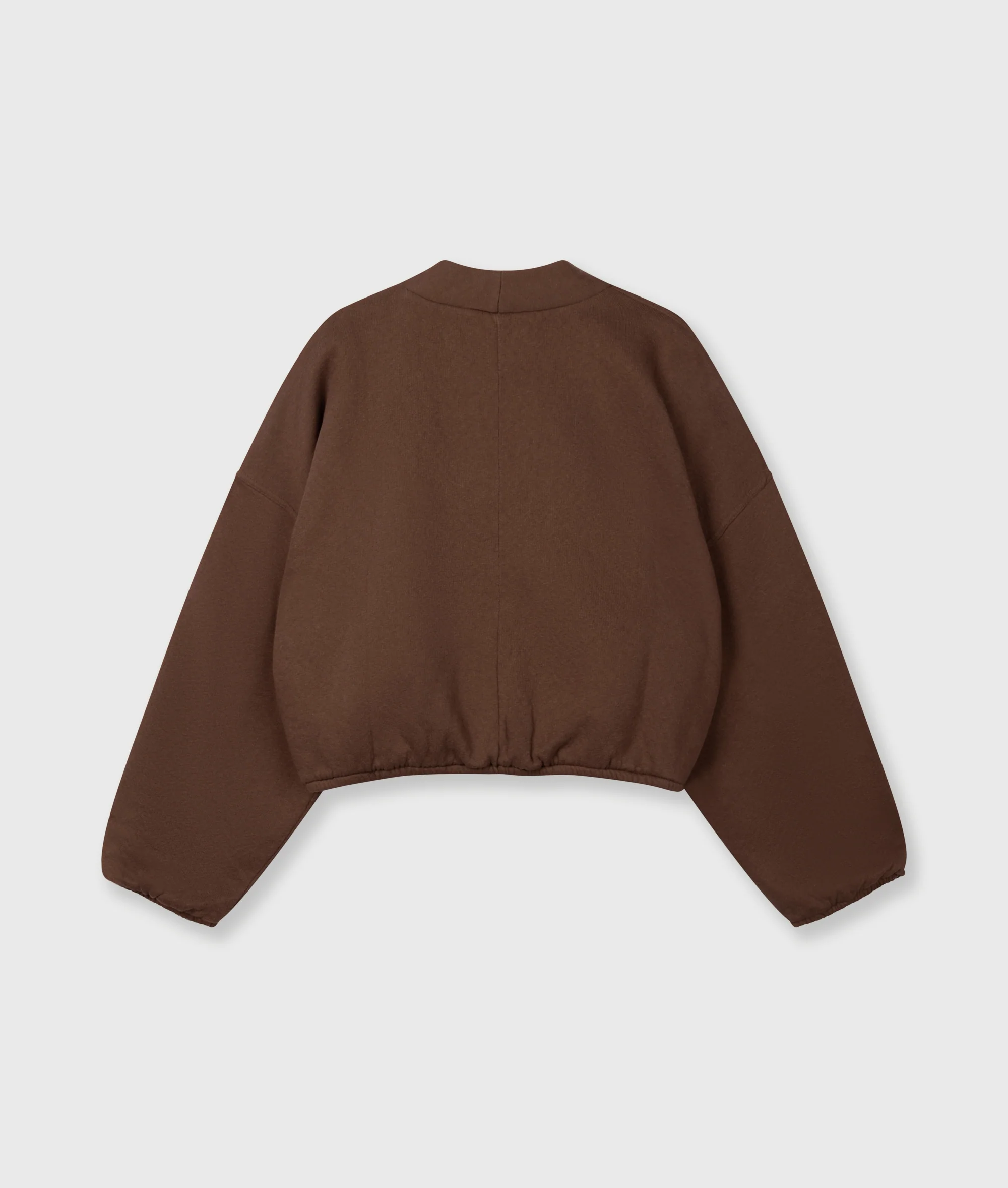 cropped baseball cardigan | dark truffle - Image 7
