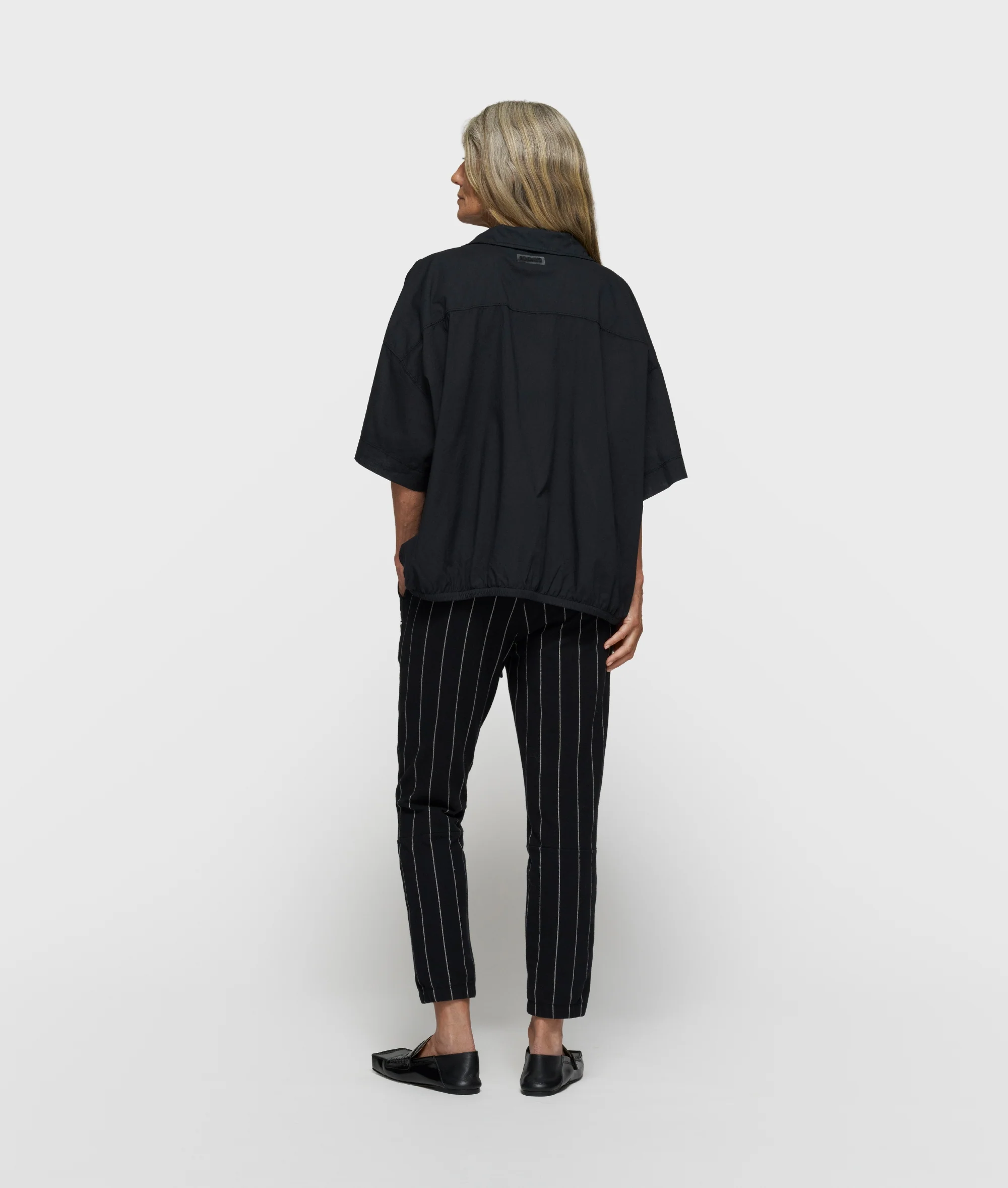 cropped jogger pinstripe | black - Image 3