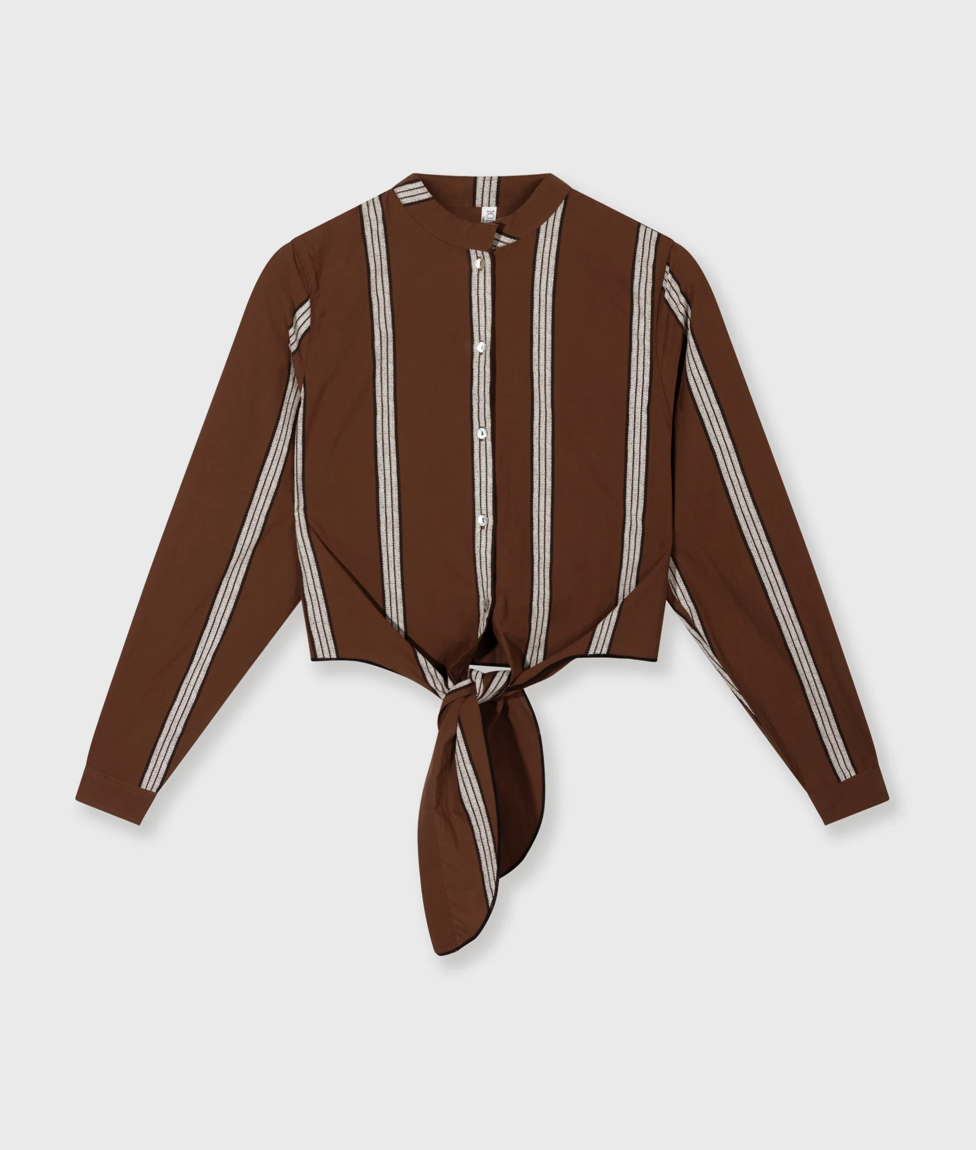 cropped knot blouse | deep brown - Image 5