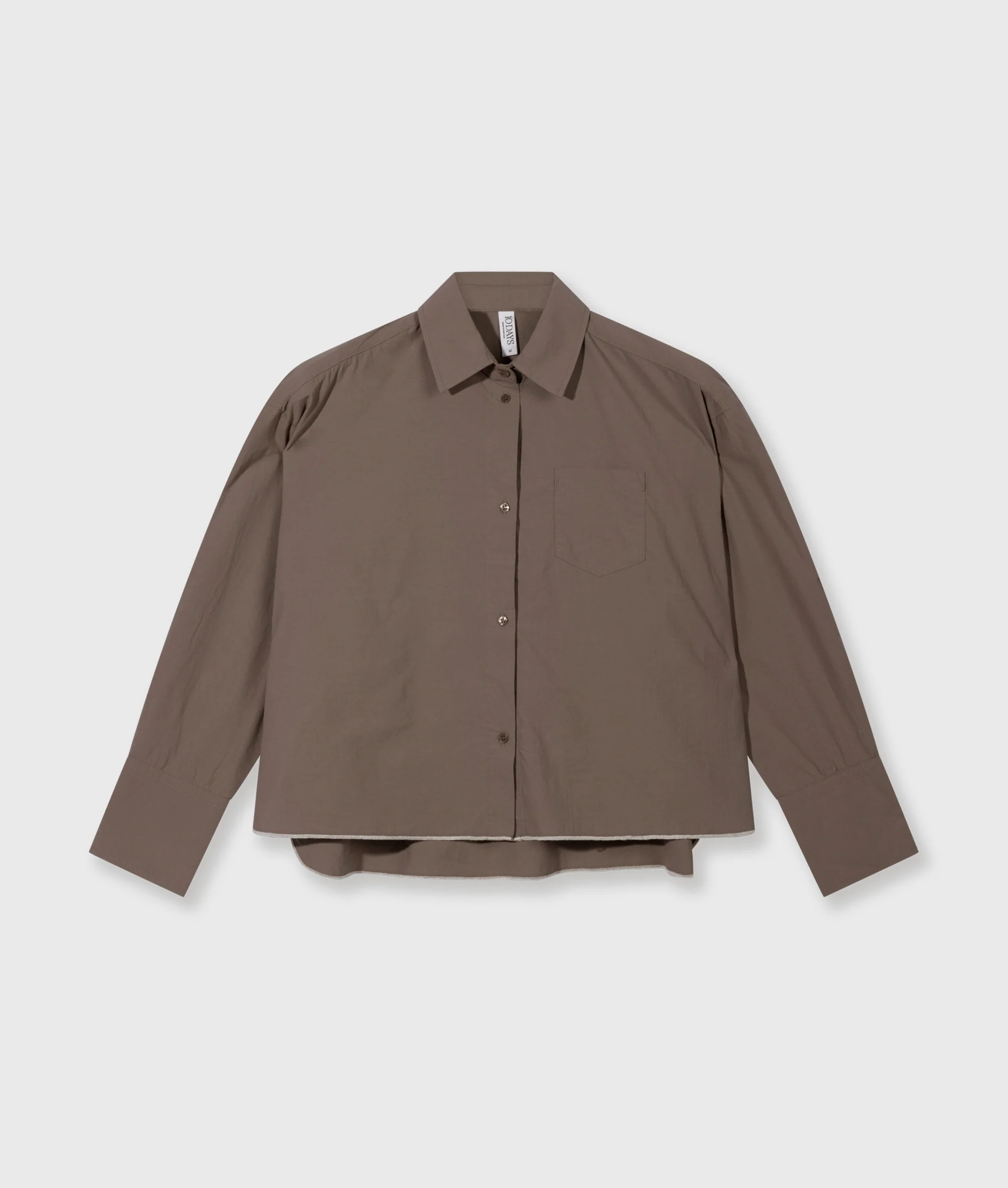 cropped shirt poplin | moonrock - Image 5
