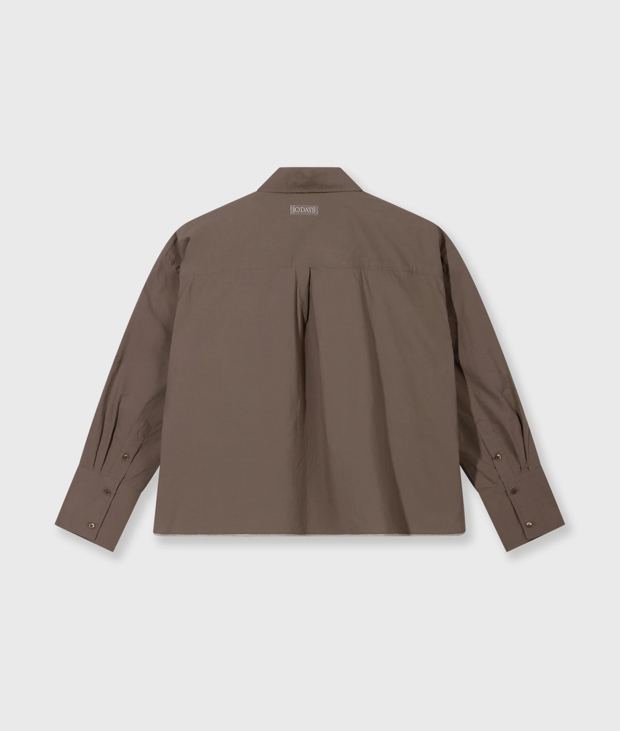 cropped shirt poplin | moonrock - Image 6