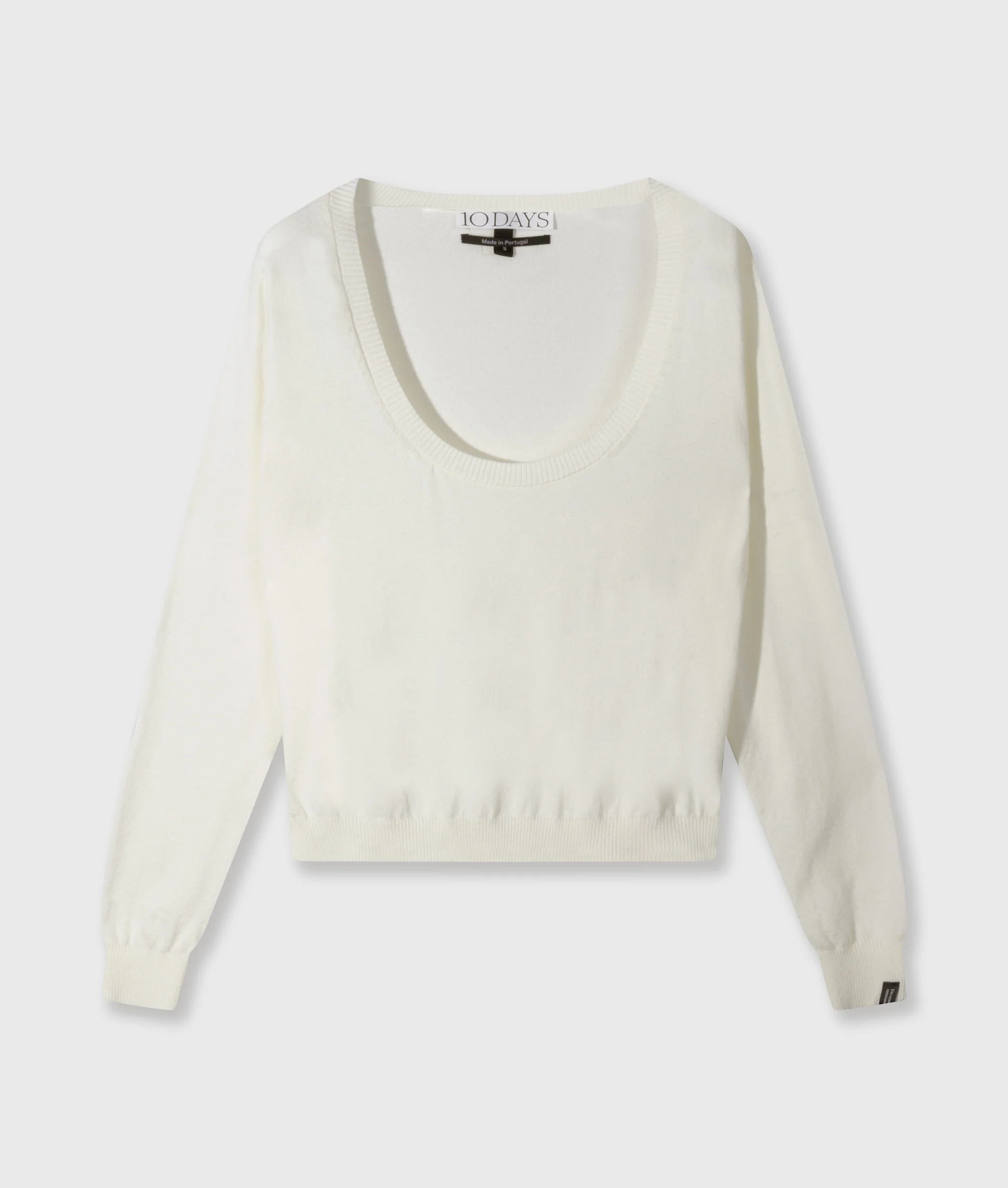 deep neck knit sweater | ecru - Image 6