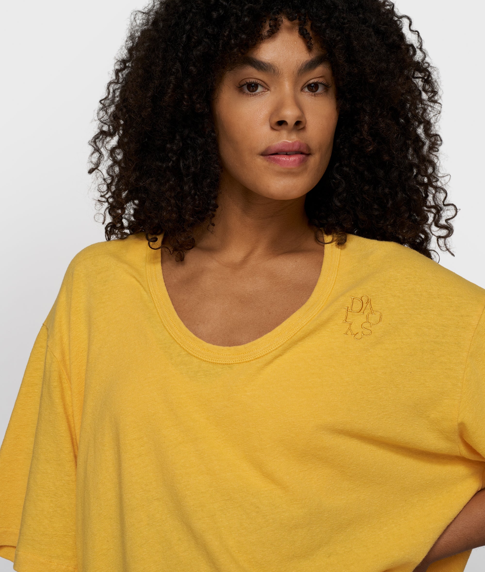 deep tee cotton linen | mango - Image 2