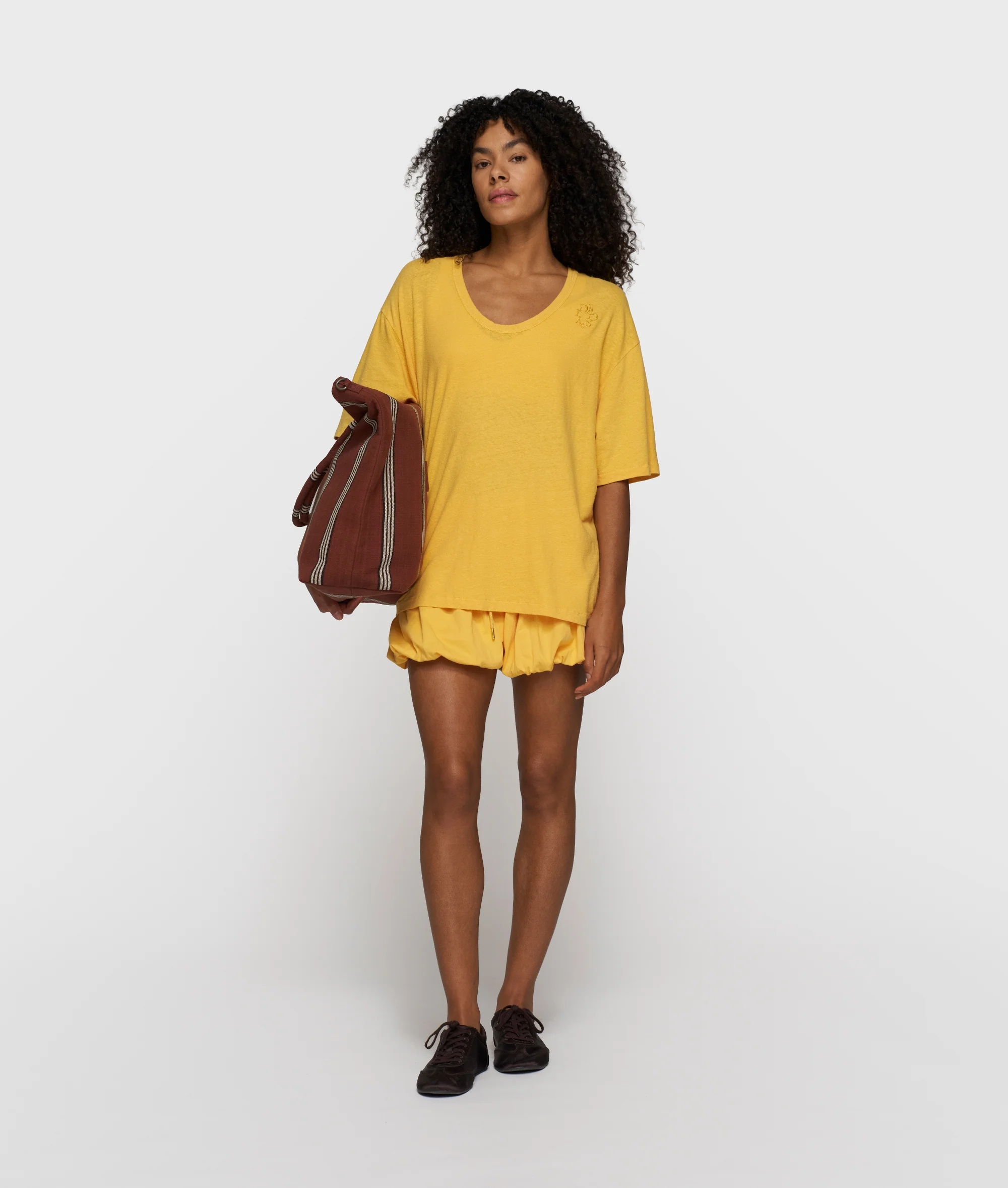 deep tee cotton linen | mango - Image 3