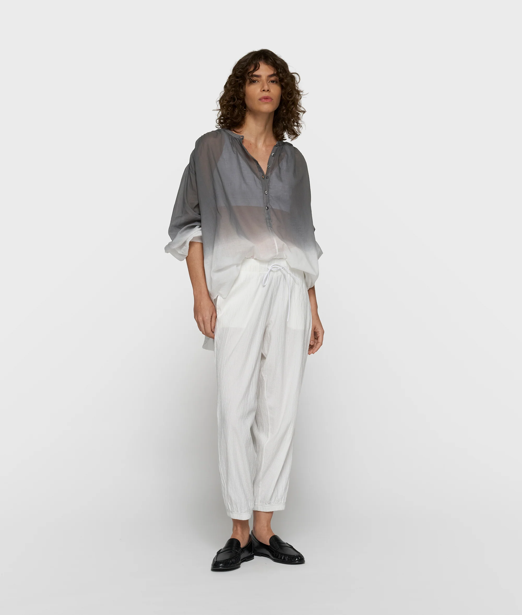 dip dye blouse | mid grey - Image 3