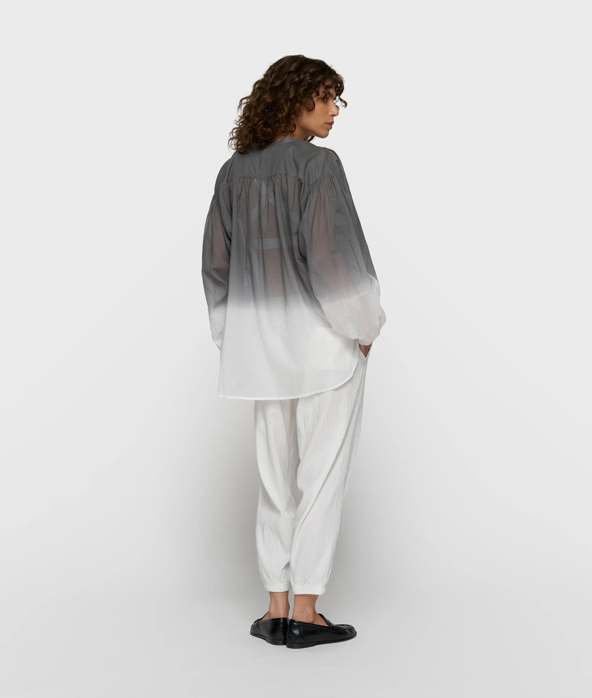 dip dye blouse | mid grey - Image 4