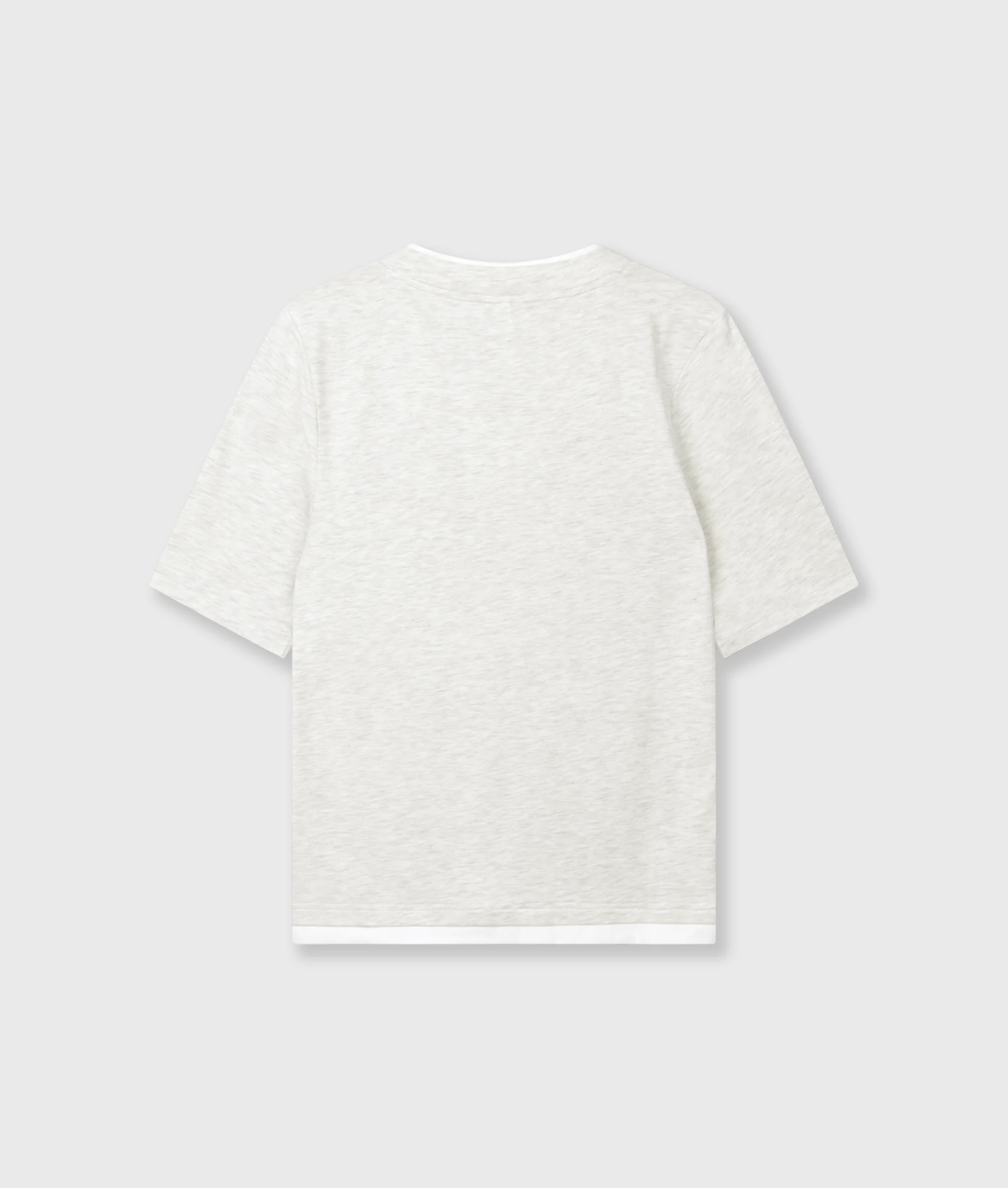 double layer v-neck tee | soft white melee - Image 6