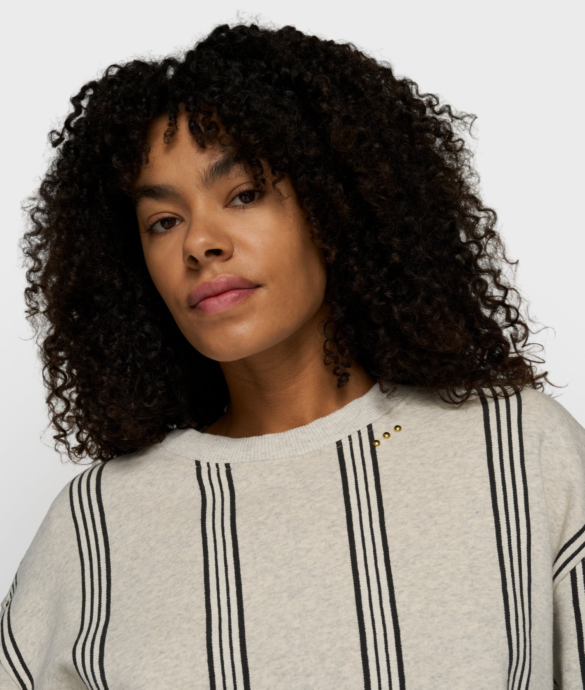 easy sweater stripes | soft white melee - Image 2