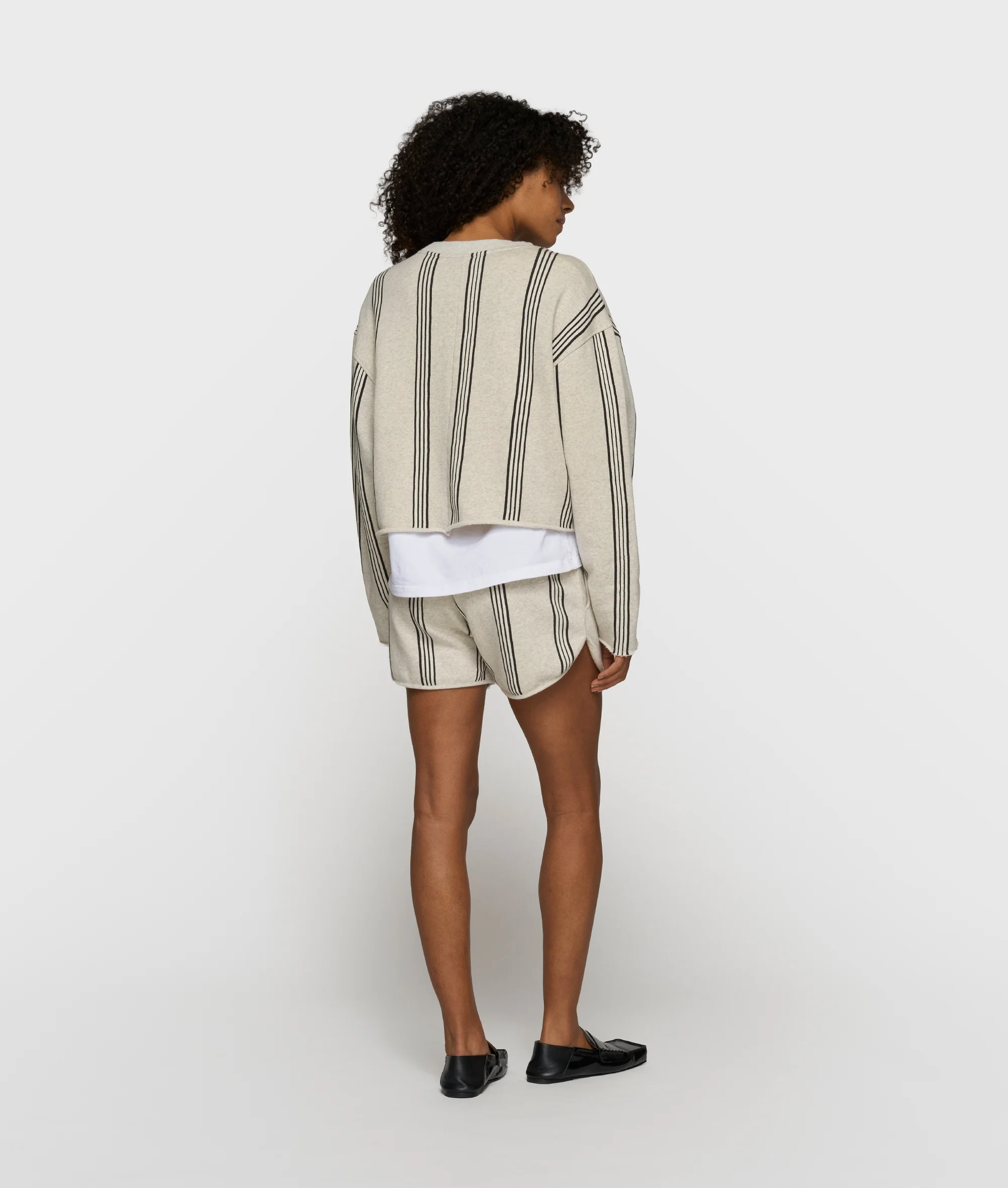 easy sweater stripes | soft white melee - Image 4