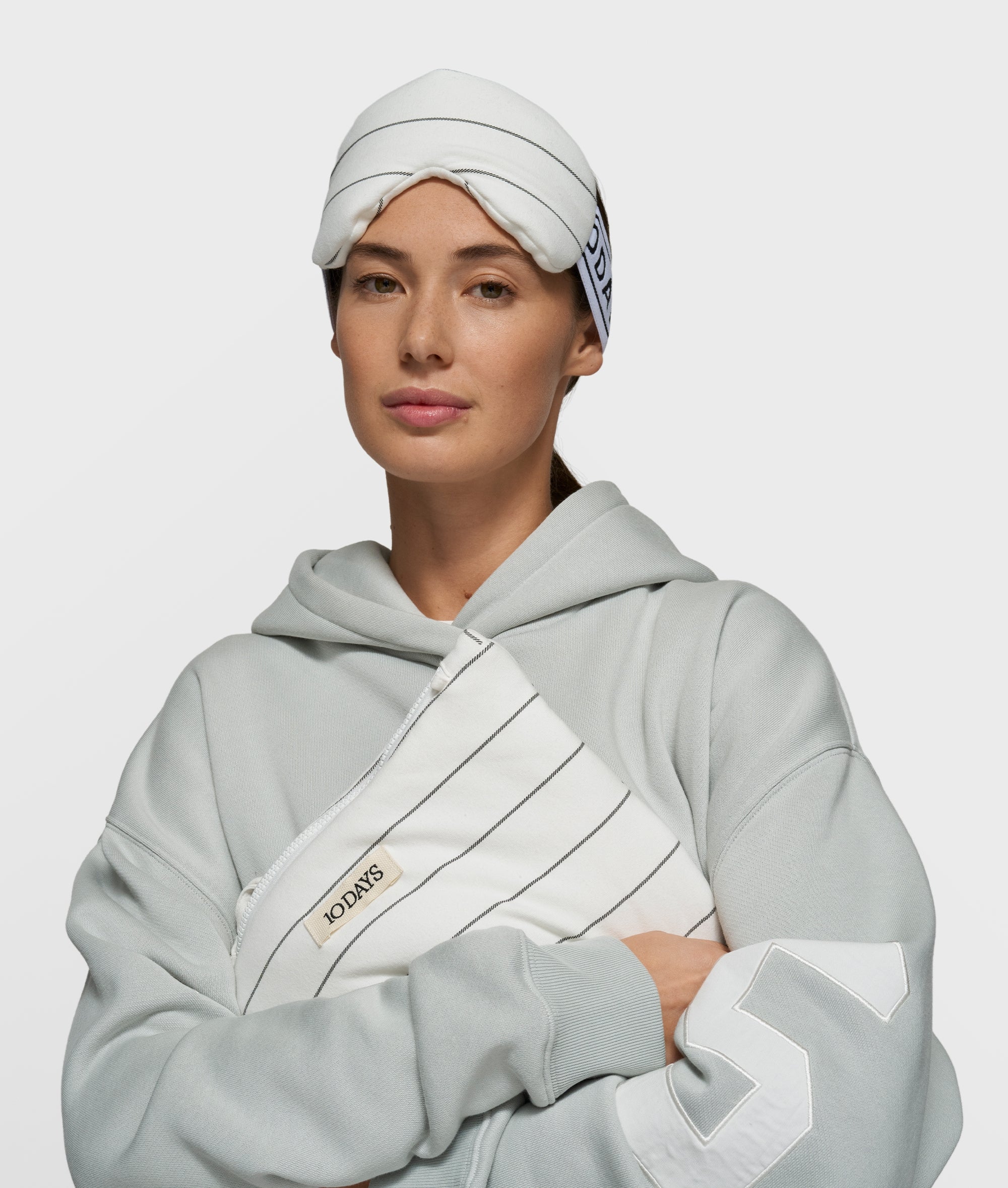fleece eye mask stripes | ecru - Image 2
