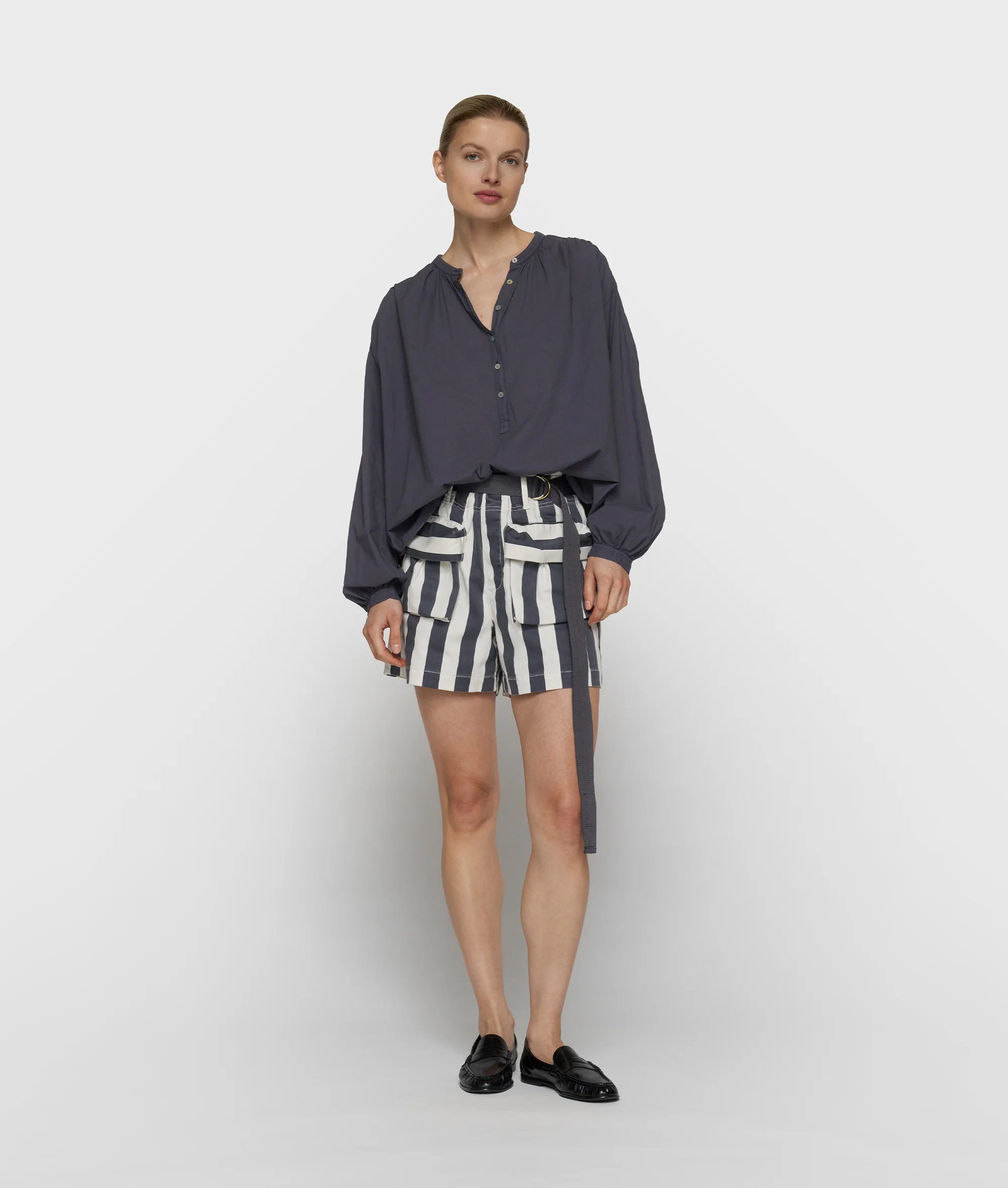 flowy blouse | steel blue - Image 3