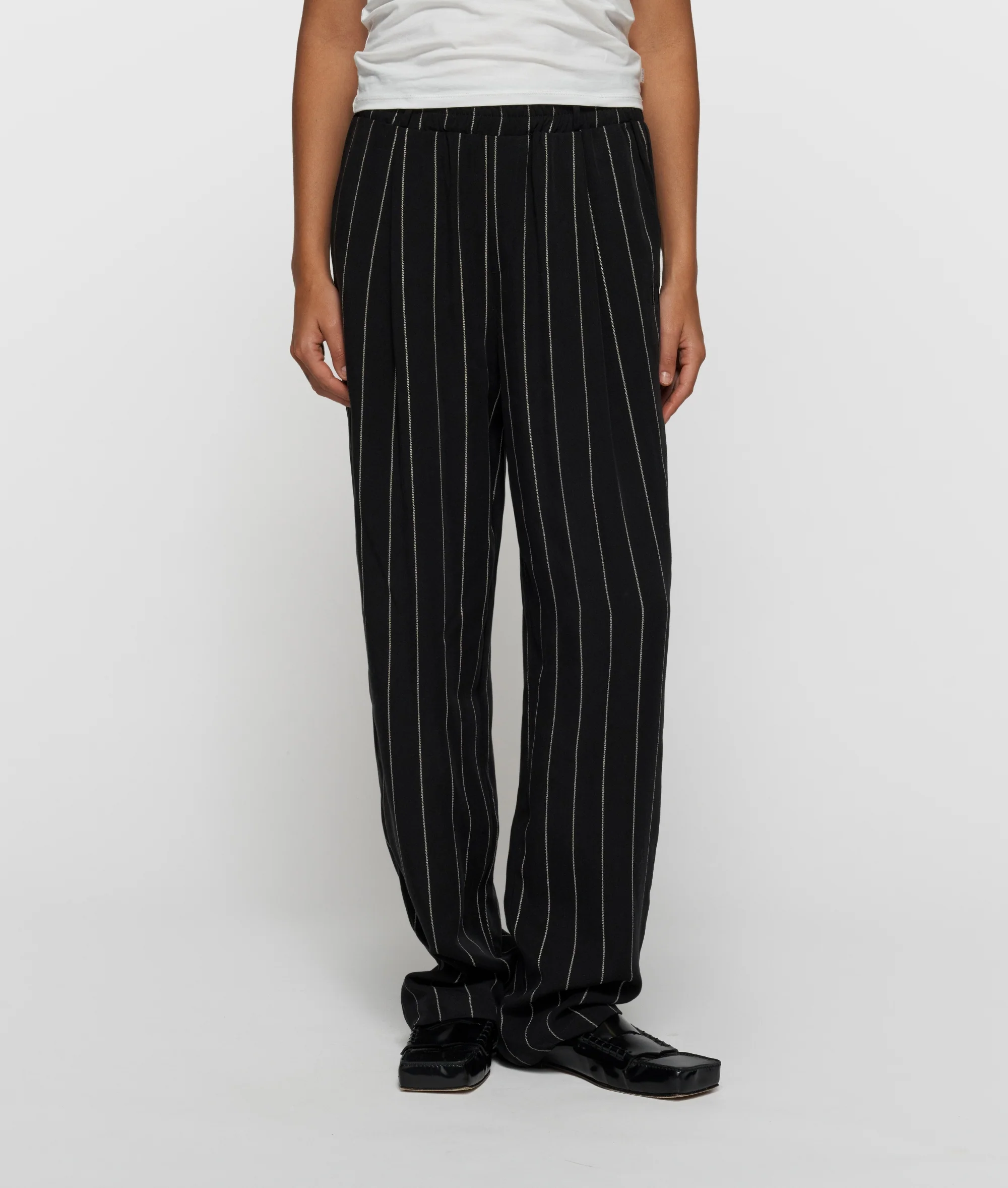 flowy pants pinstripe | black - Image 2
