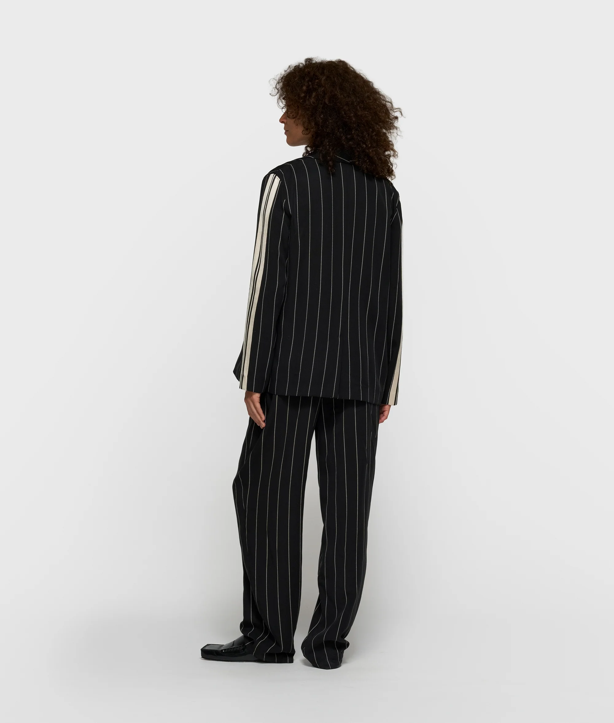 flowy pants pinstripe | black - Image 3