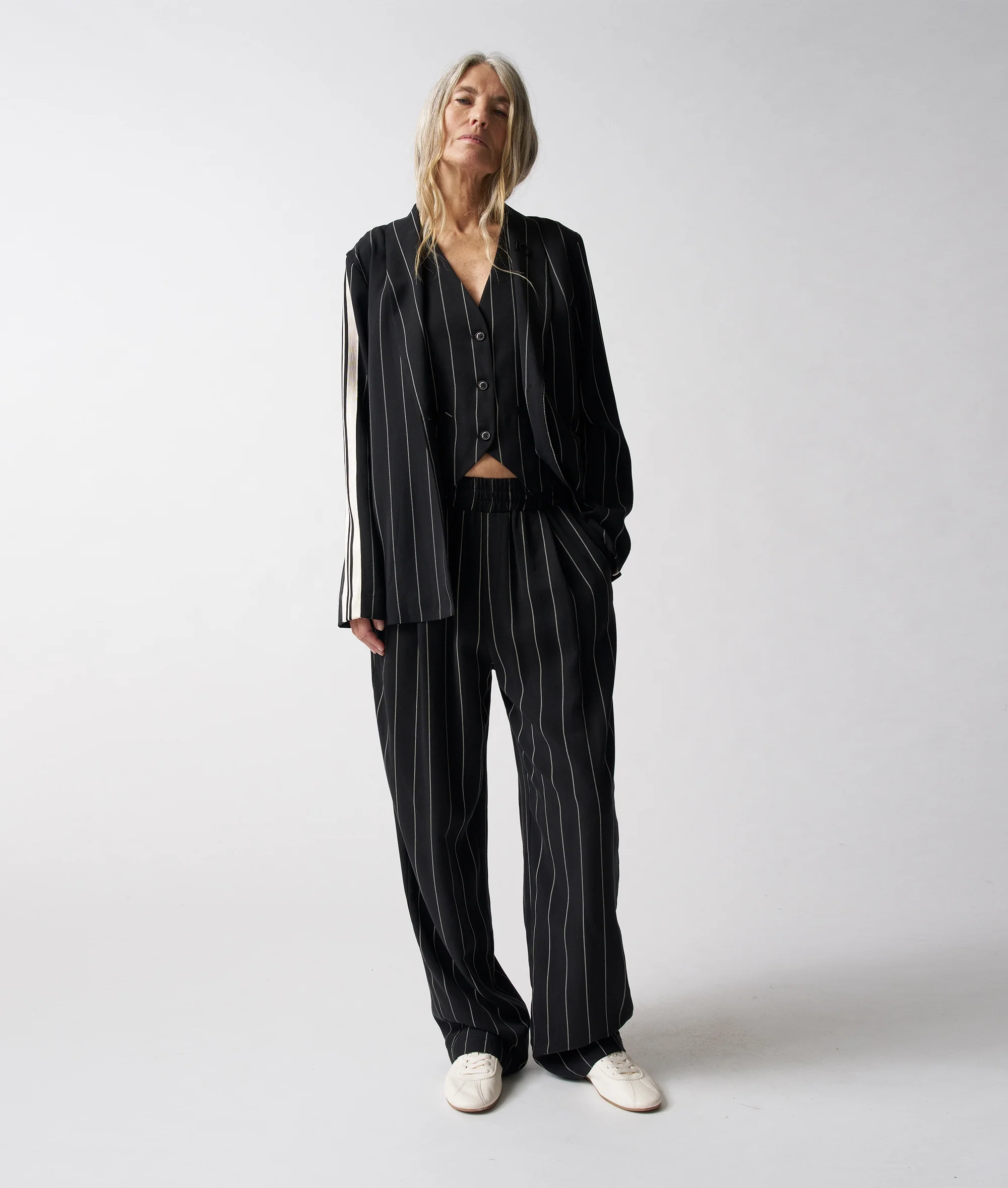 flowy pants pinstripe | black - Image 7