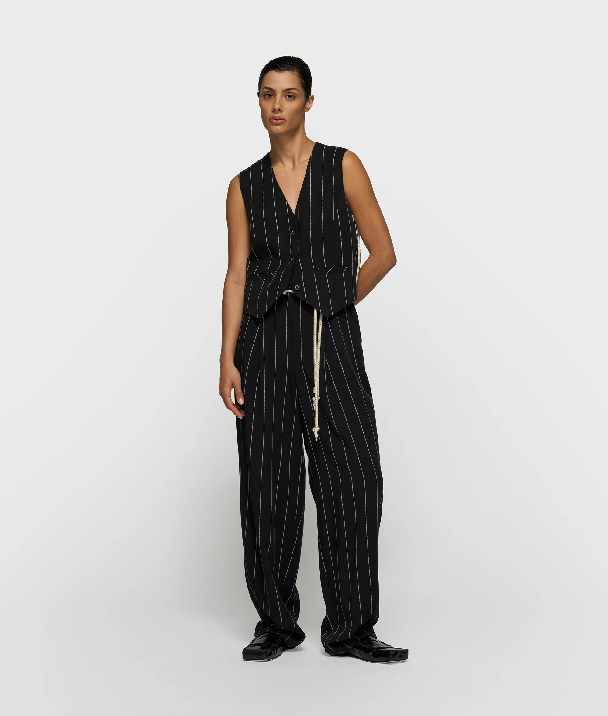 gilet pinstripe | black - Image 3
