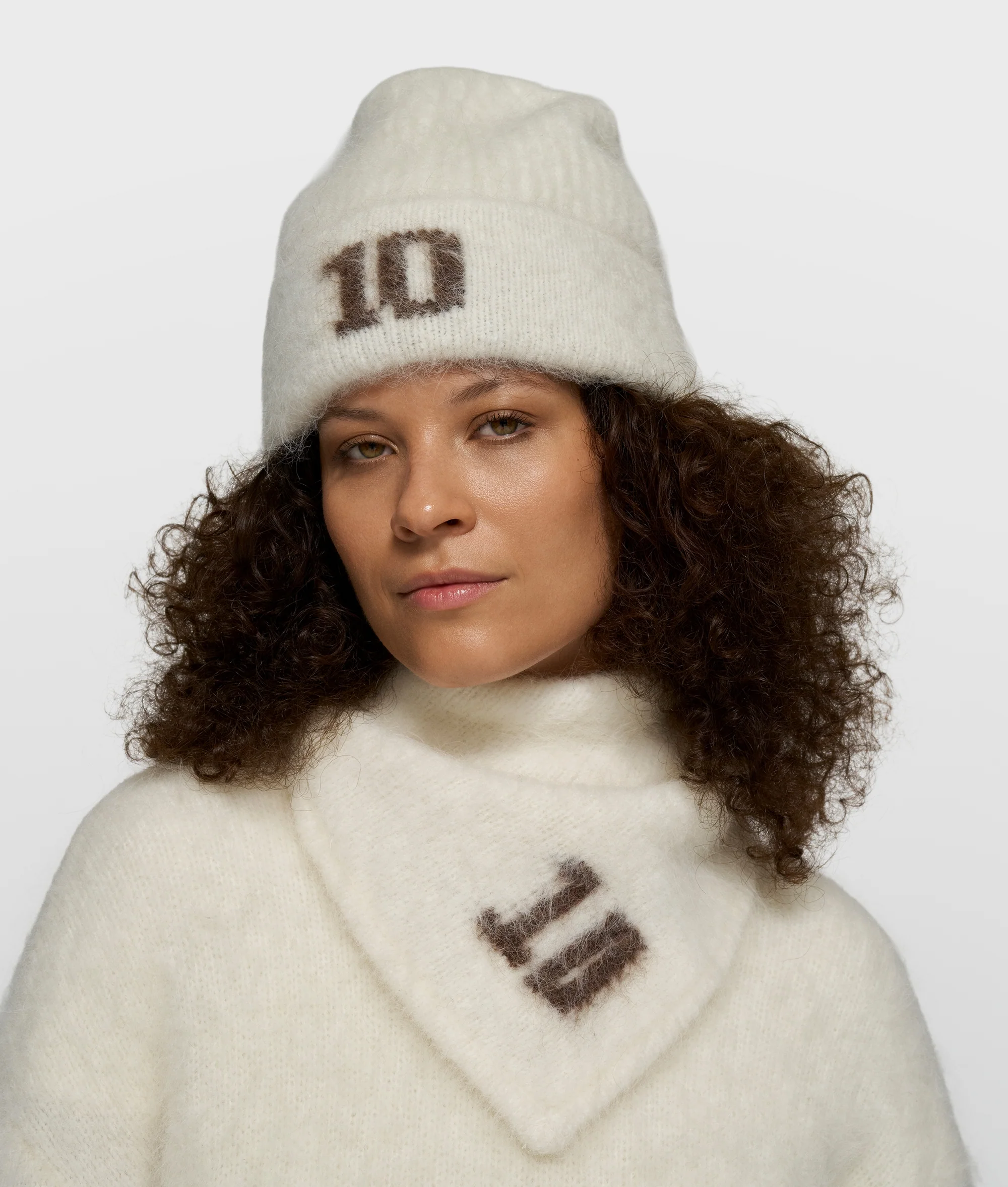 hairy knit beanie | ecru - Image 2