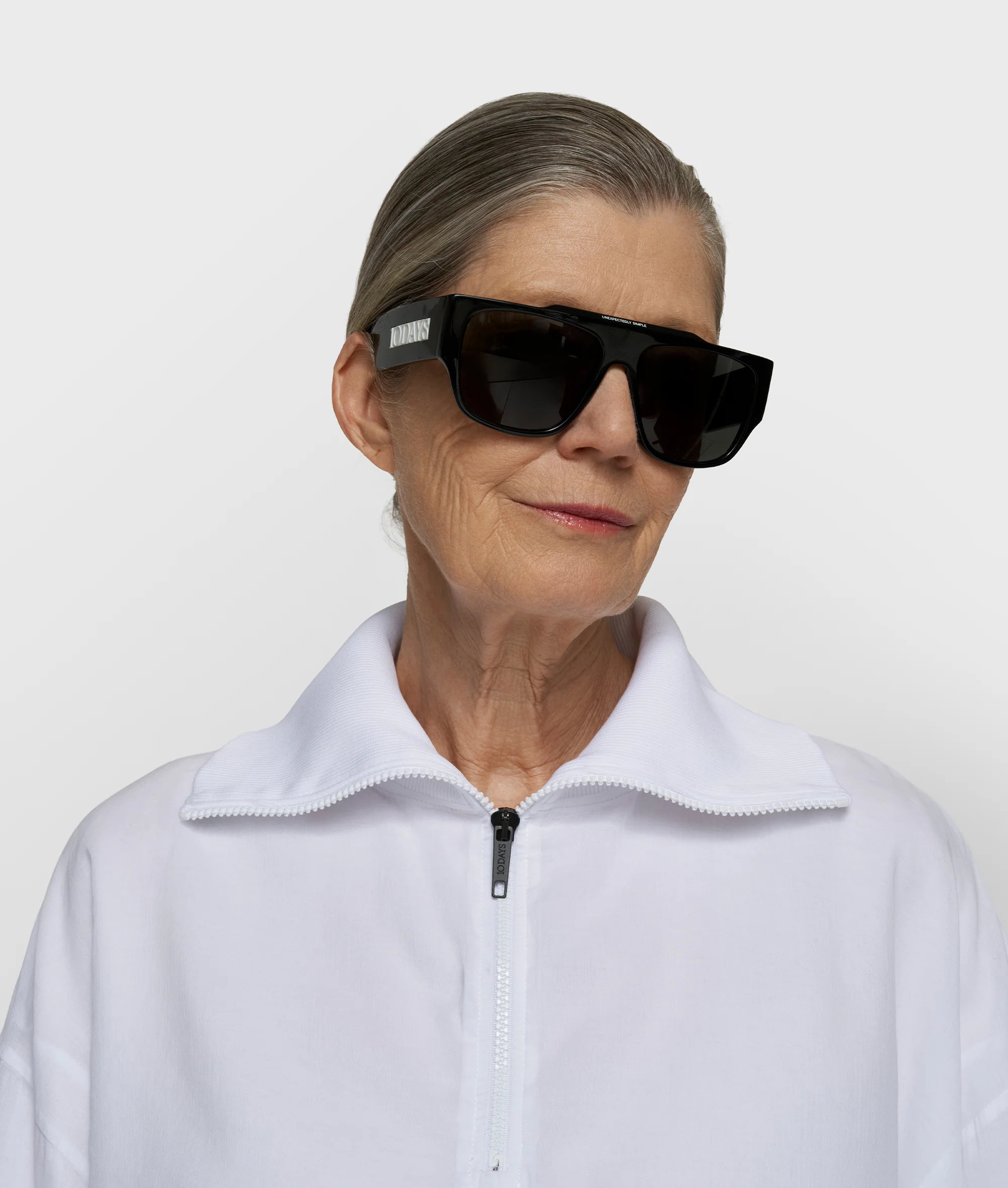 half zip balloon top | white - Image 2