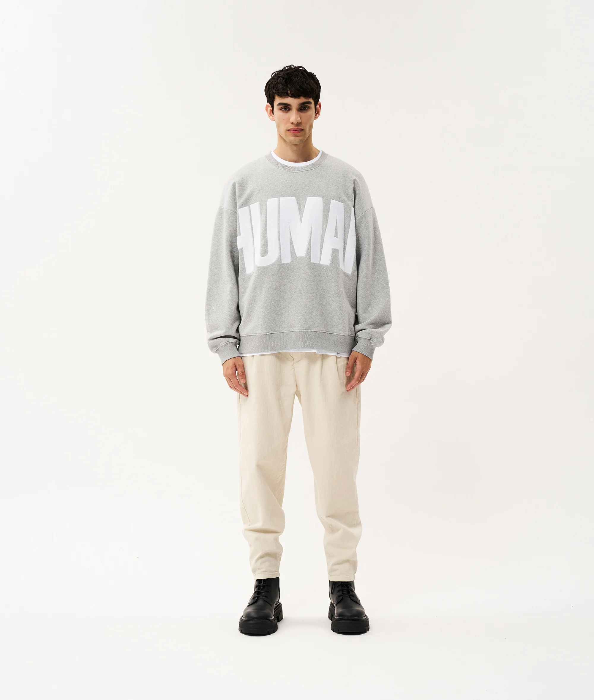 Human fleece sweater | light grey melee