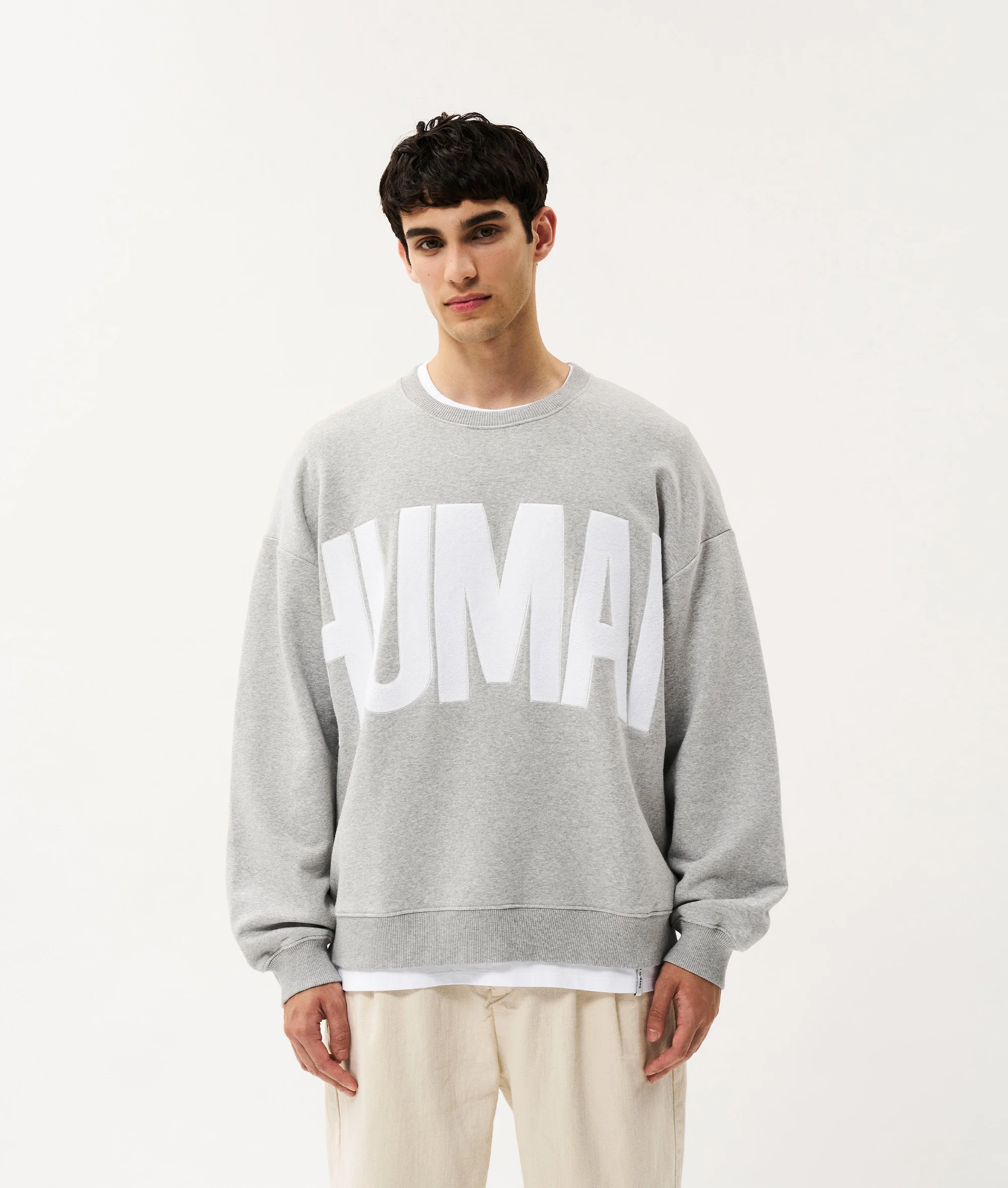 Human fleece sweater | light grey melee - Image 2