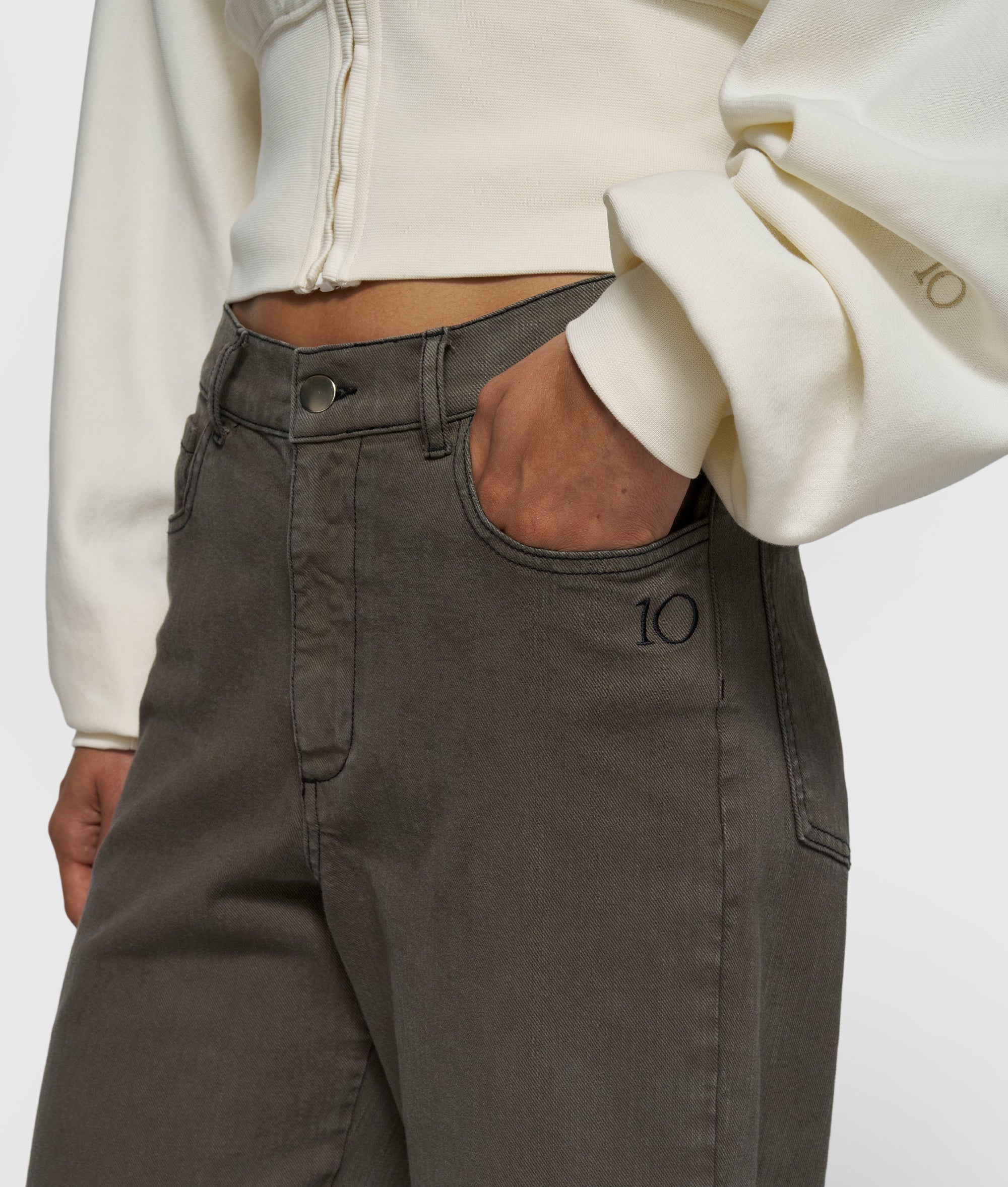 jog twill pants | dark truffle - Image 4