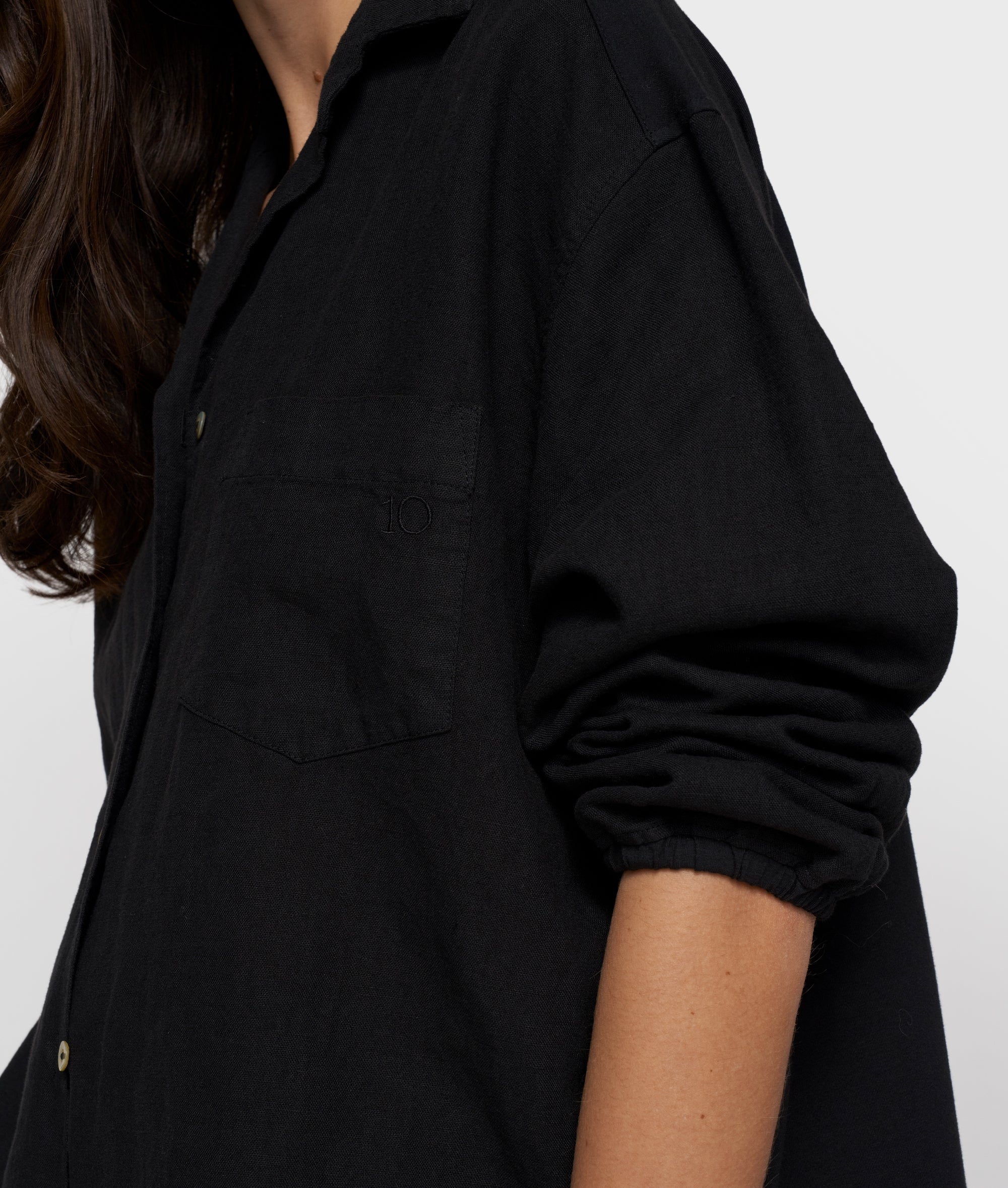 linen shirt | black - Image 2