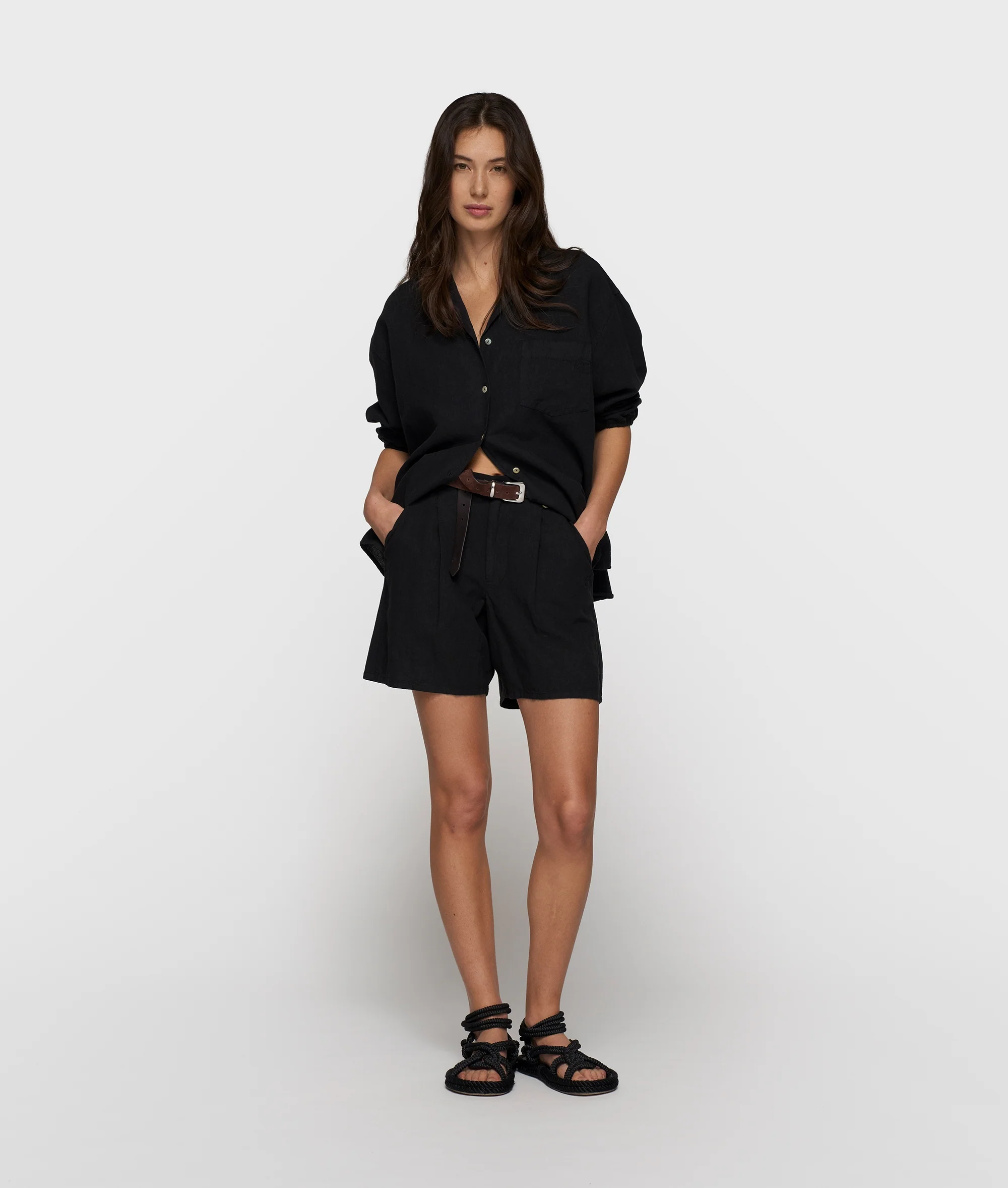 linen shirt | black - Image 3