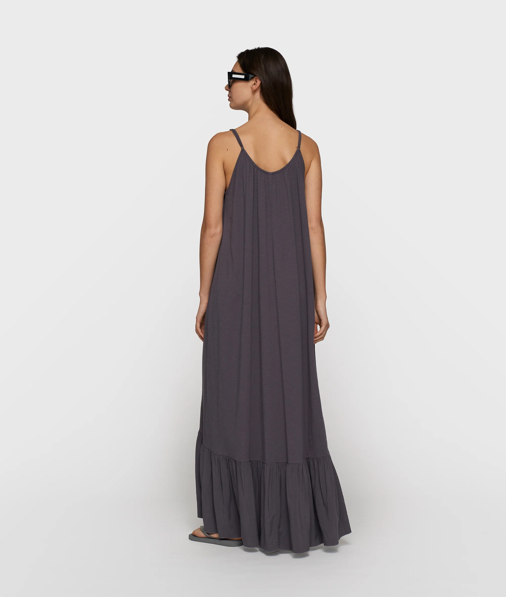 maxi dress slub jersey | steel blue - Image 2