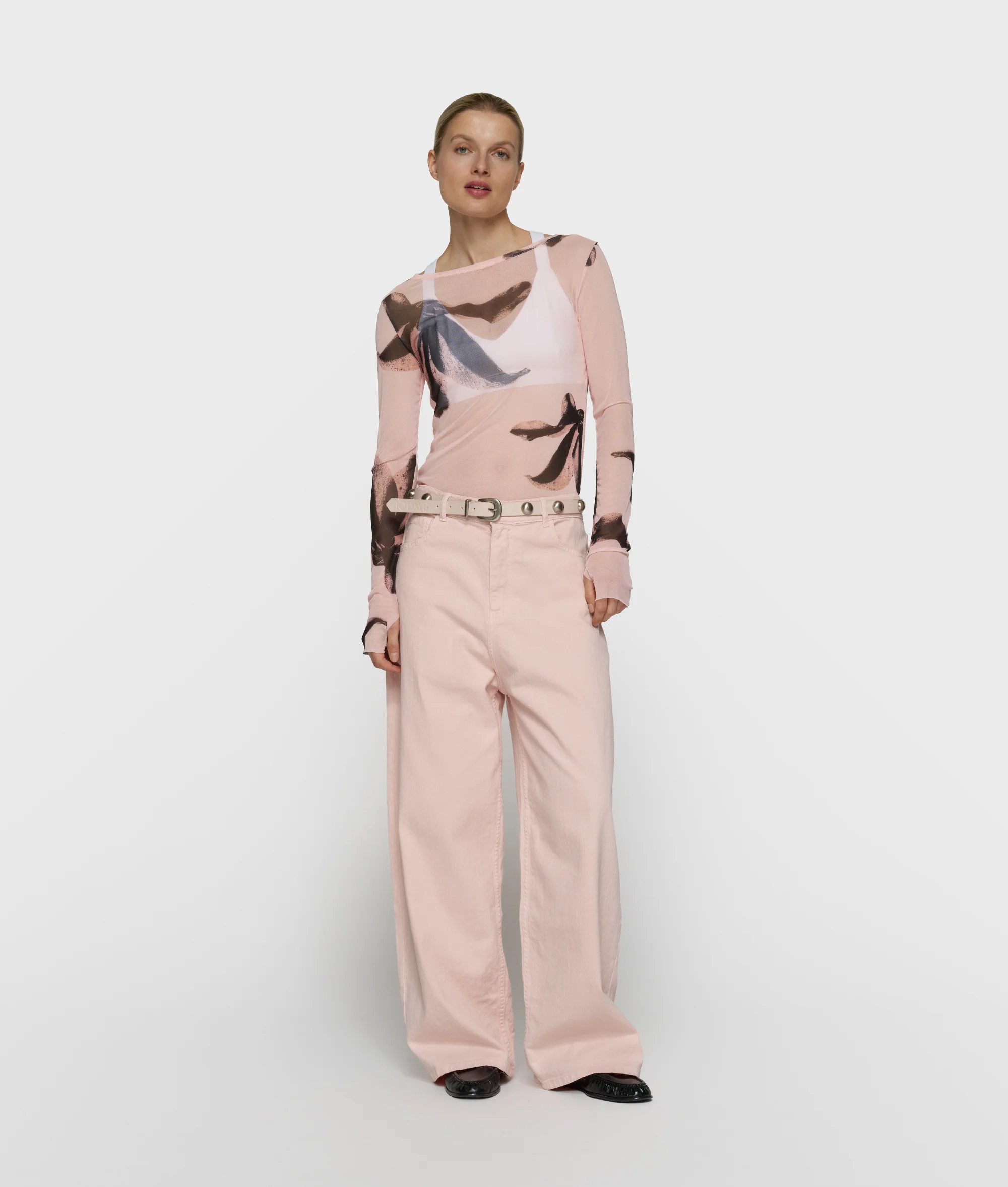 mesh long sleeve flower | powder - Image 3