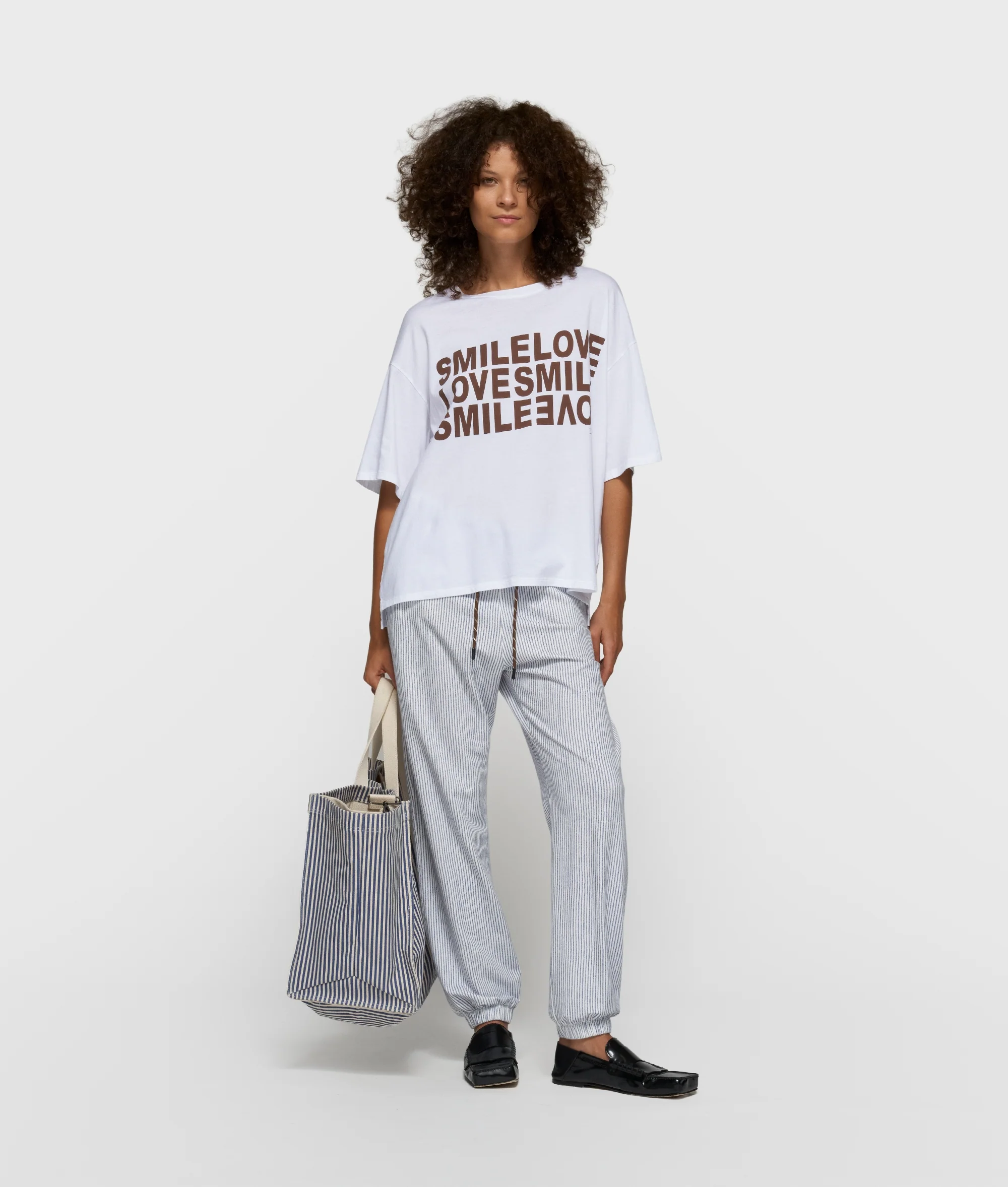 mid jogger stripes | white/blue