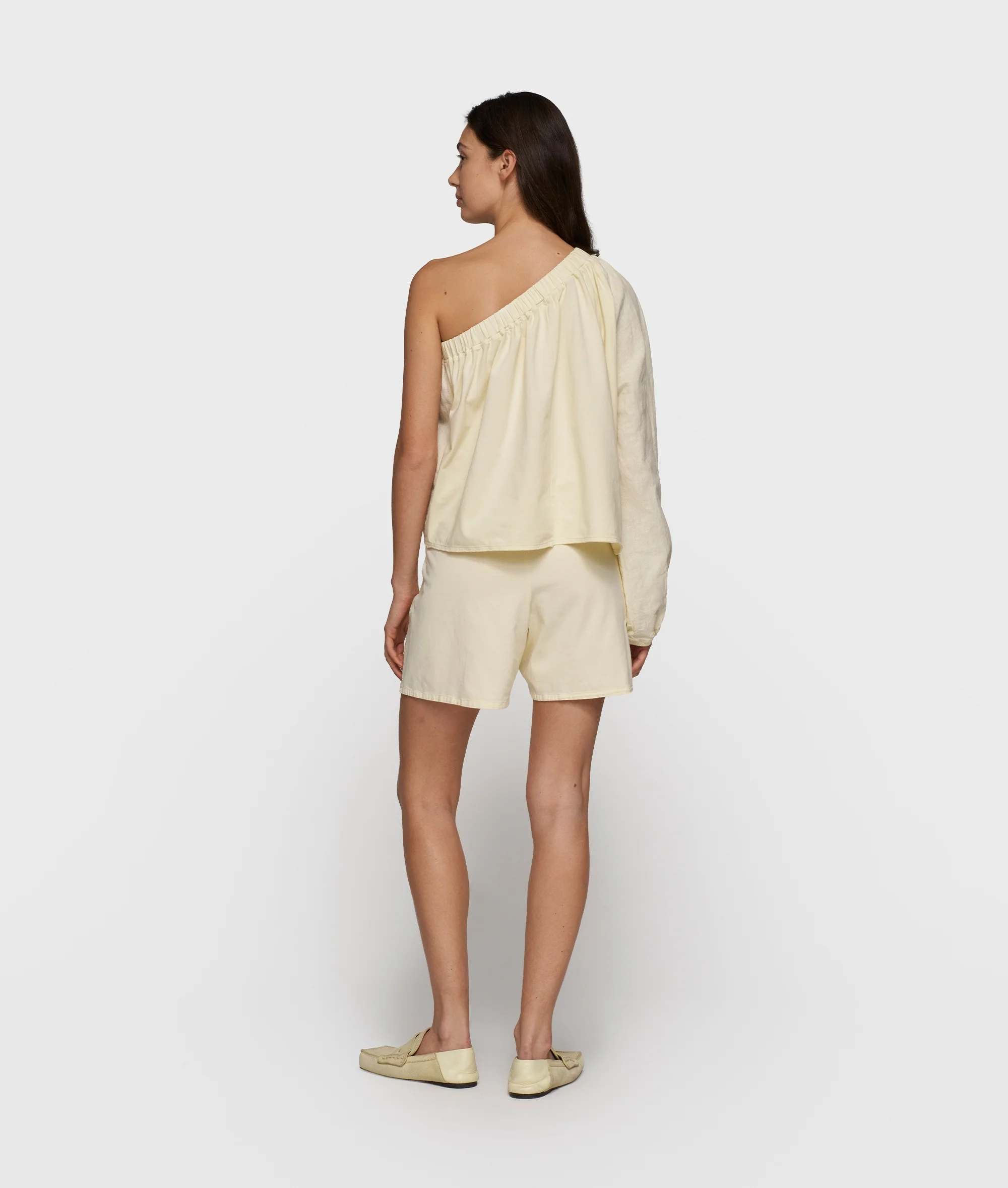 one shoulder top linen | soft vanilla - Image 5