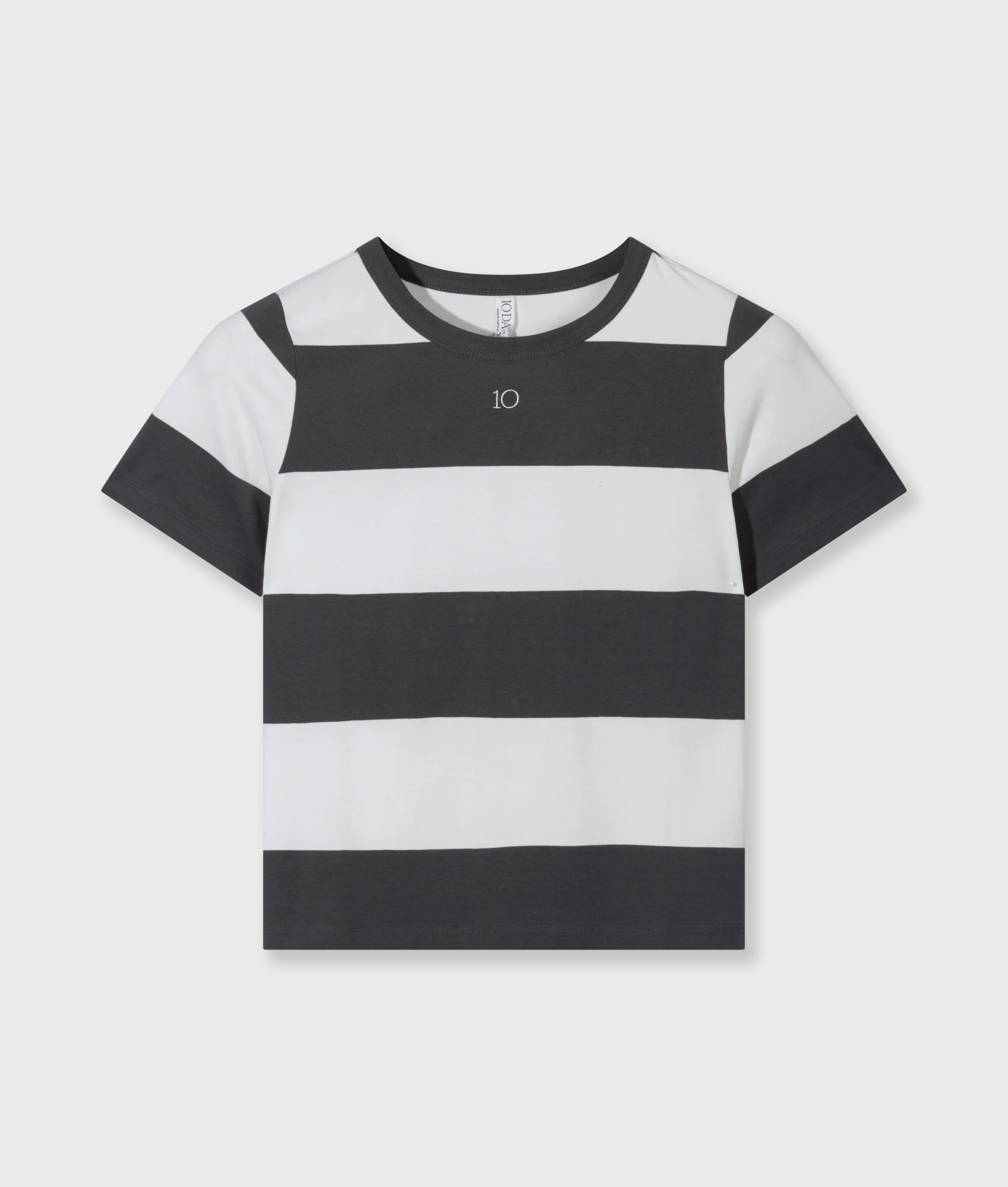 petite tee stripes | white/brownish grey - Image 5